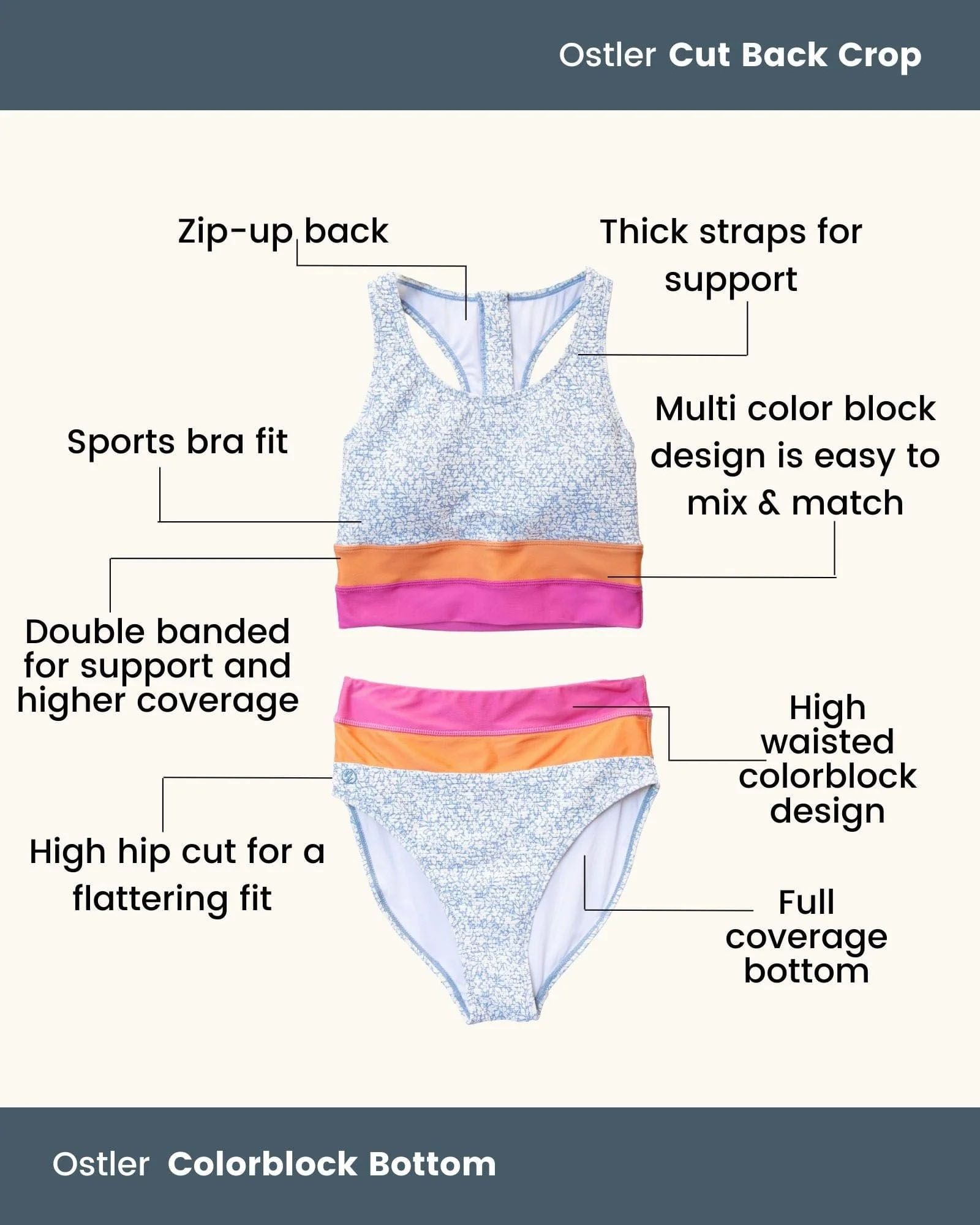 Nani Swimwear Women's Cut Back Cropped Swim Top product image