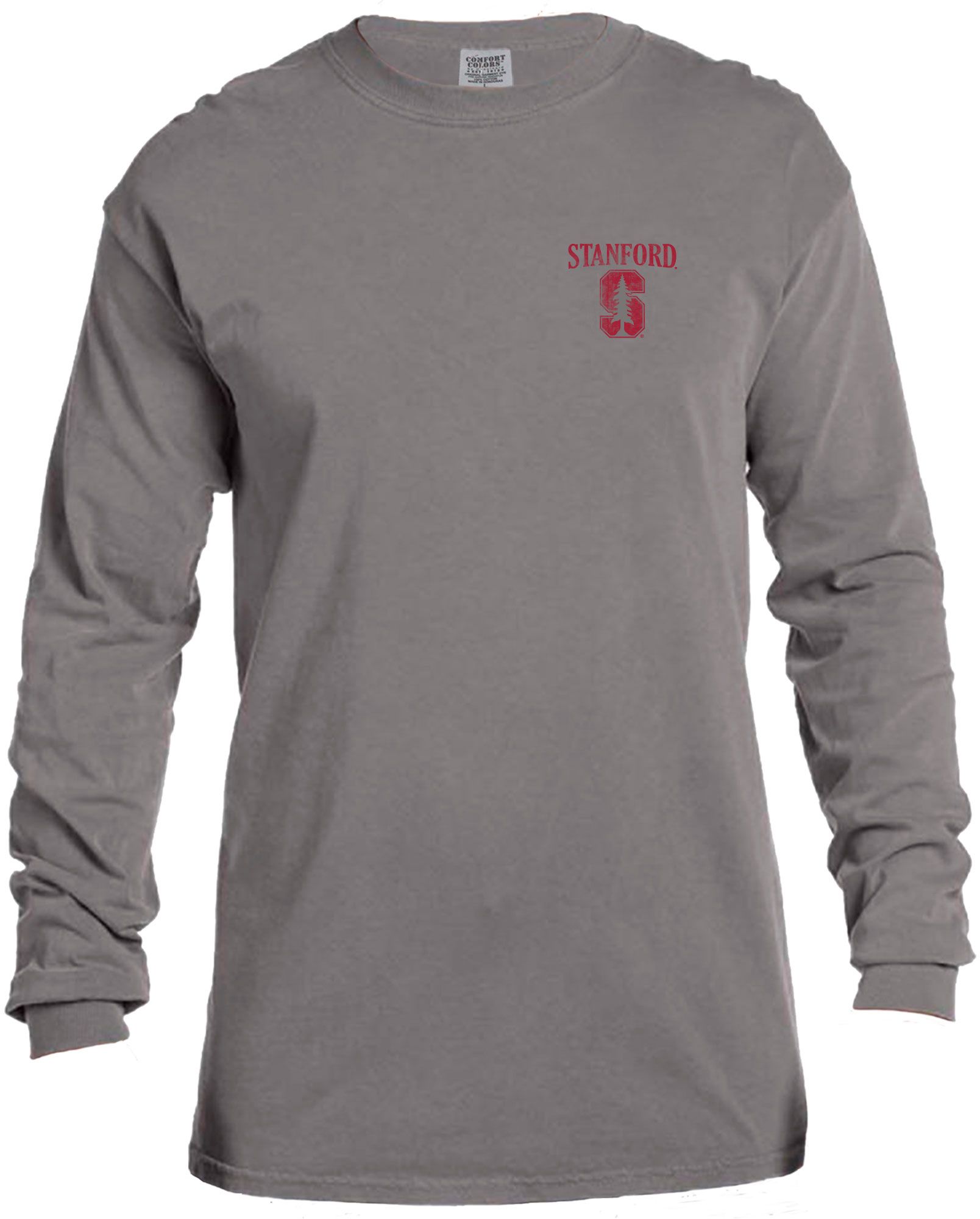 Image One Men's Stanford Cardinal Grey Vintage Poster Long Sleeve T-Shirt product image