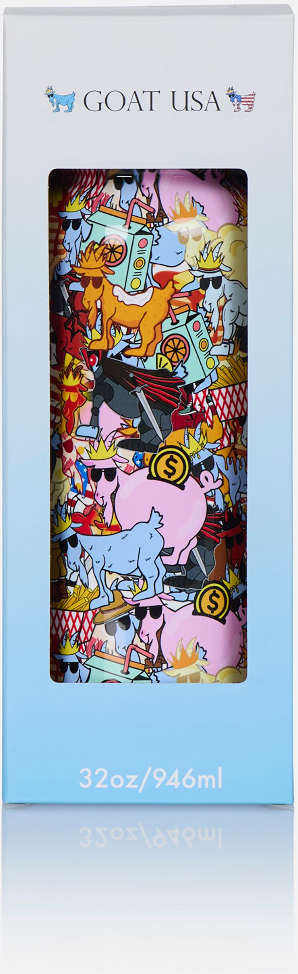 GOAT USA All Over Print Sticker Water Bottle product image