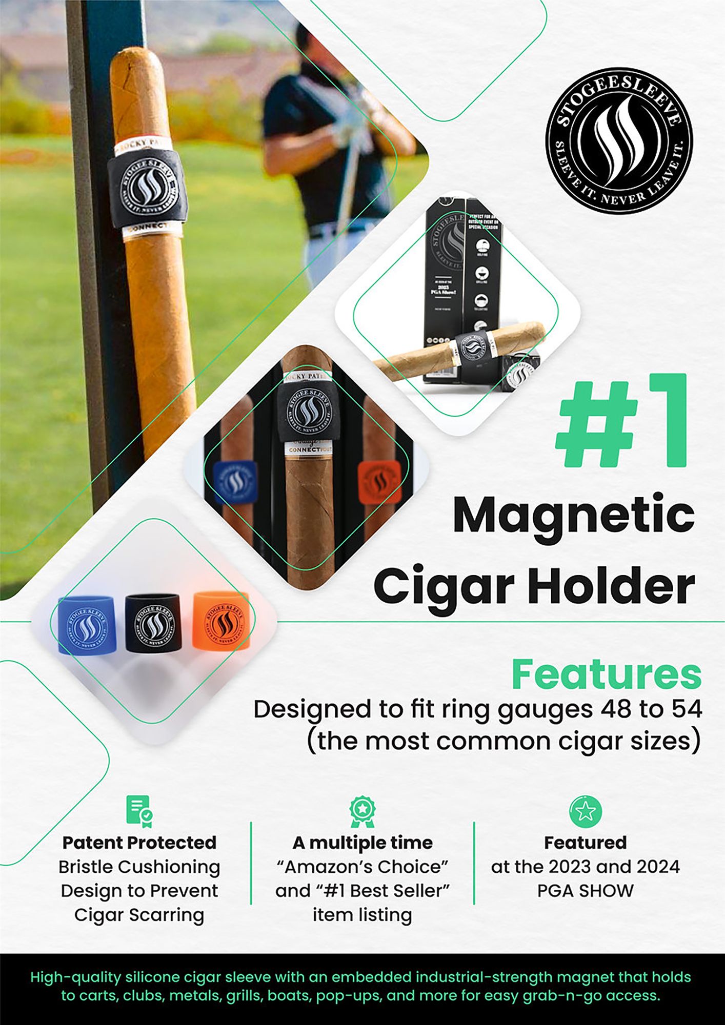 StogieSleeve Magnetic Cigar Holder product image