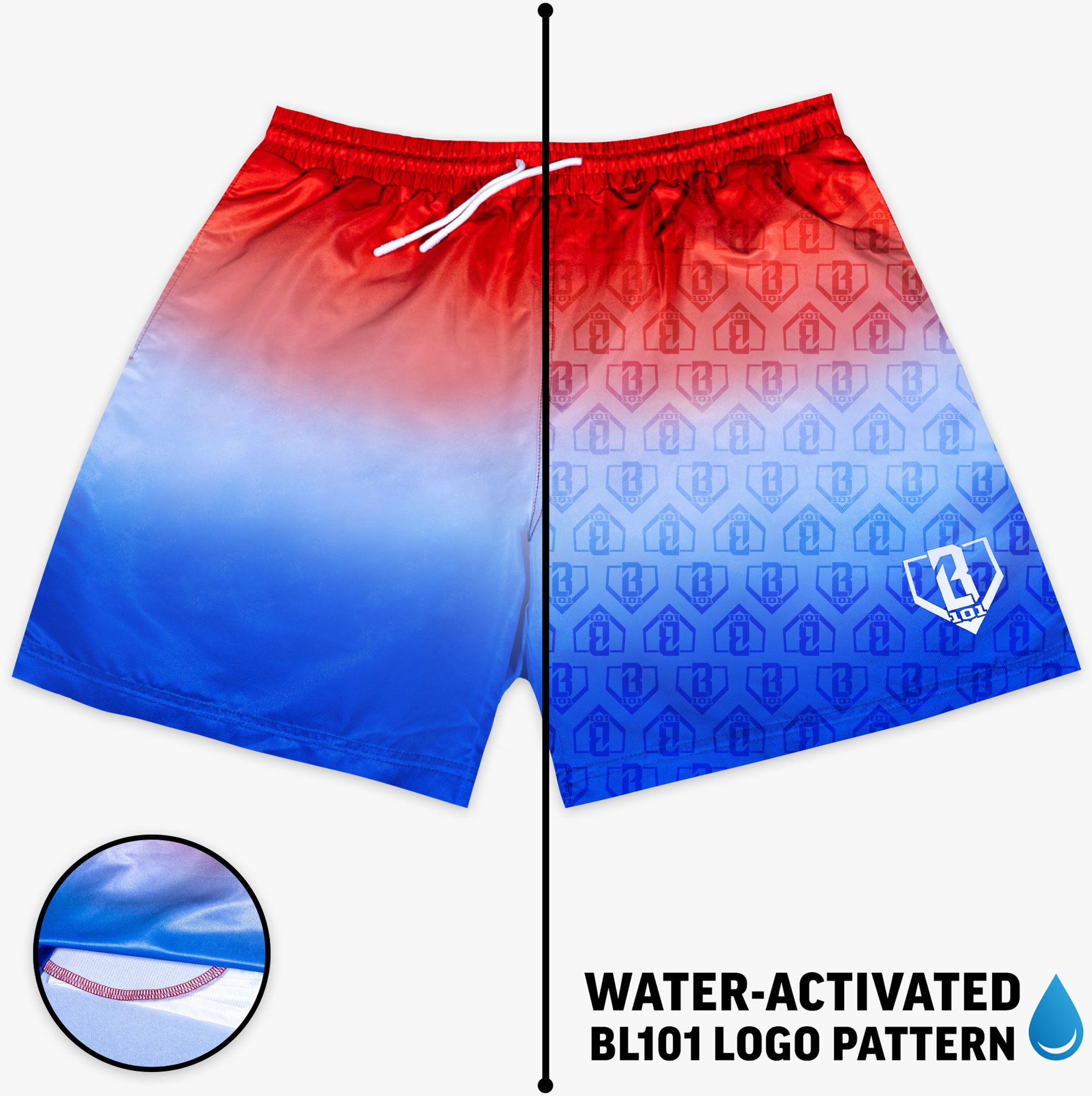 Baseball Lifestyle 101 Men's Gradient Swim Trunks product image