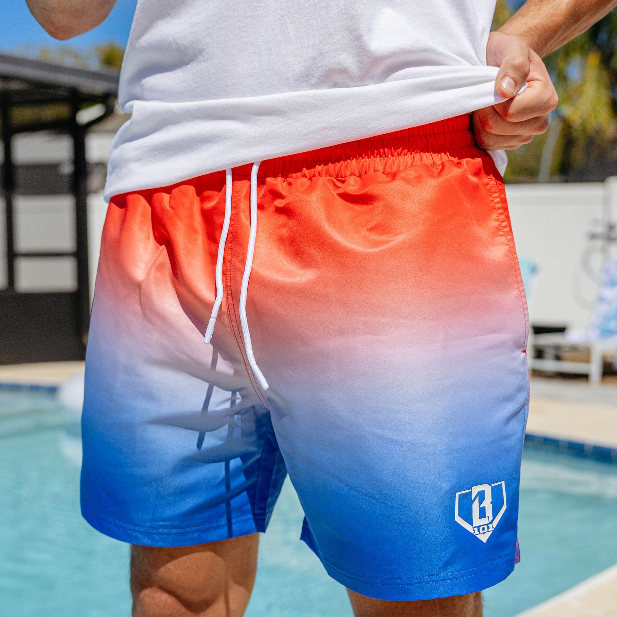 Baseball Lifestyle 101 Men's Gradient Swim Trunks product image