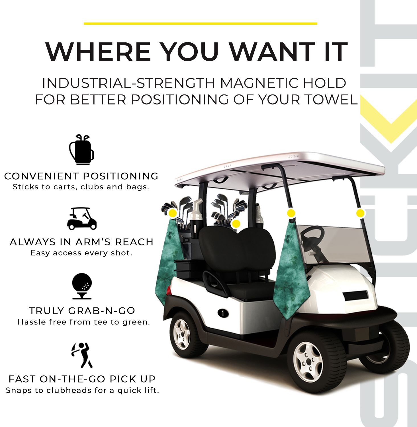 STICKIT Magnetic Golf Towel product image