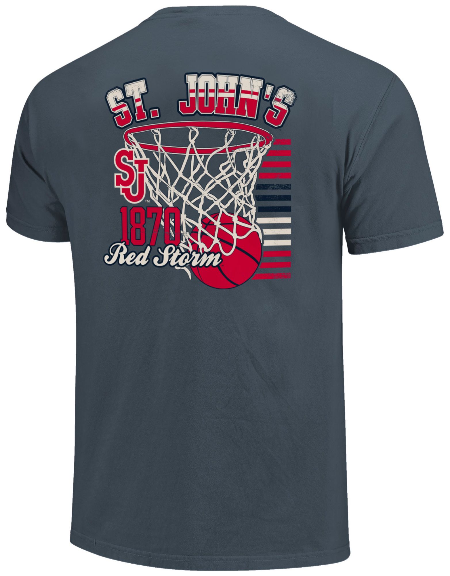 Image One Men's St. John's Red Storm Denim 'Swish and Stripes' T-Shirt product image