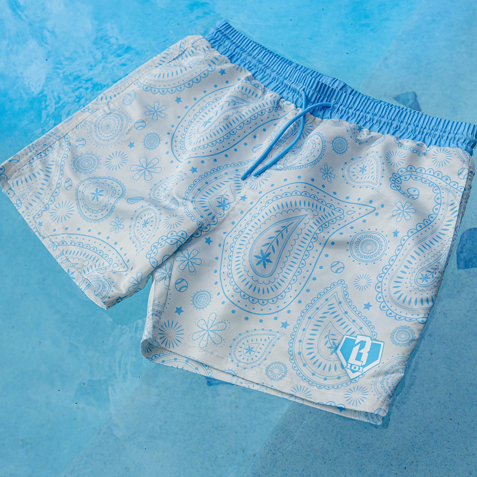 Baseball Lifestyle 101 Men's Paisley Swim Trunks product image