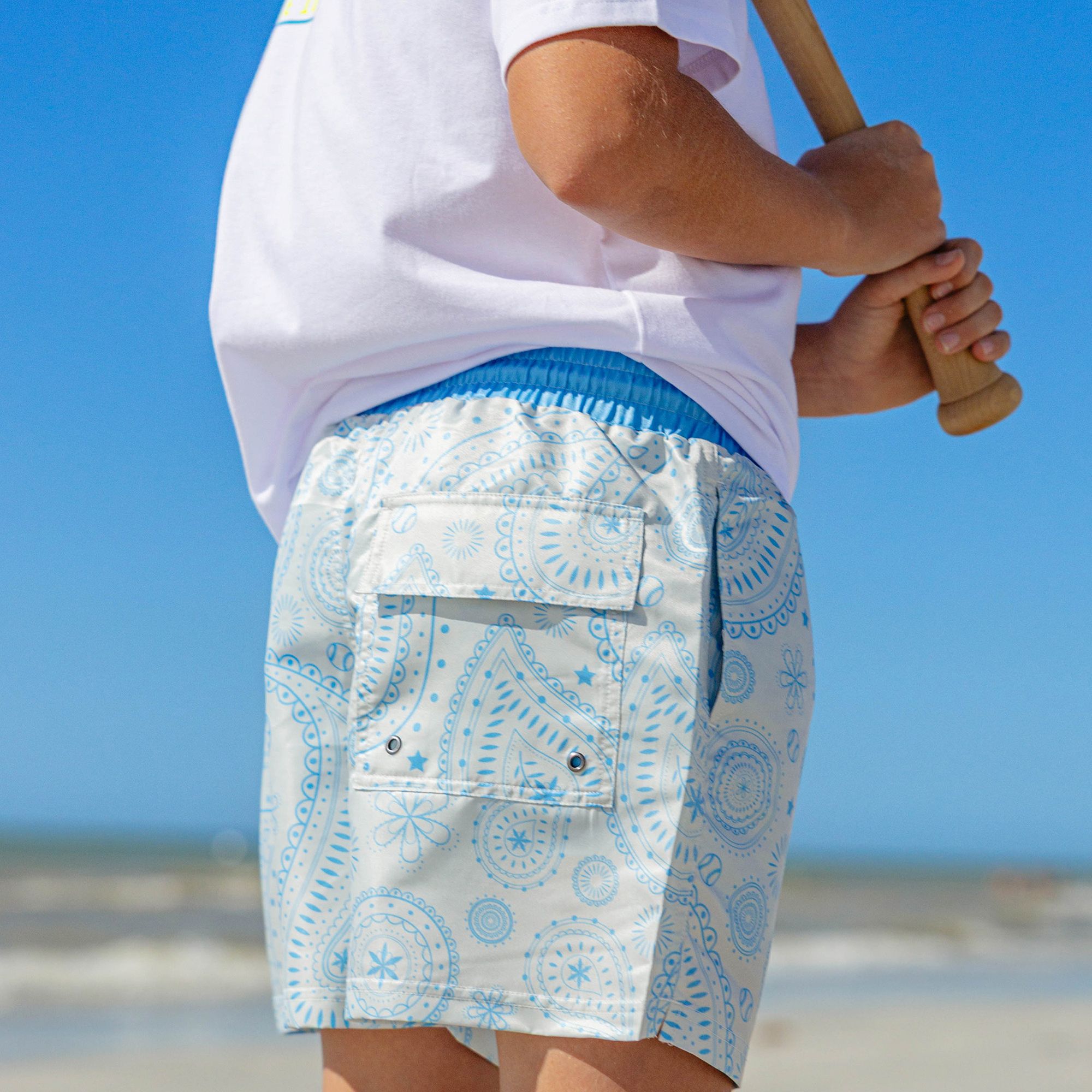 Baseball Lifestyle 101 Boys' Paisley Swim Trunks product image