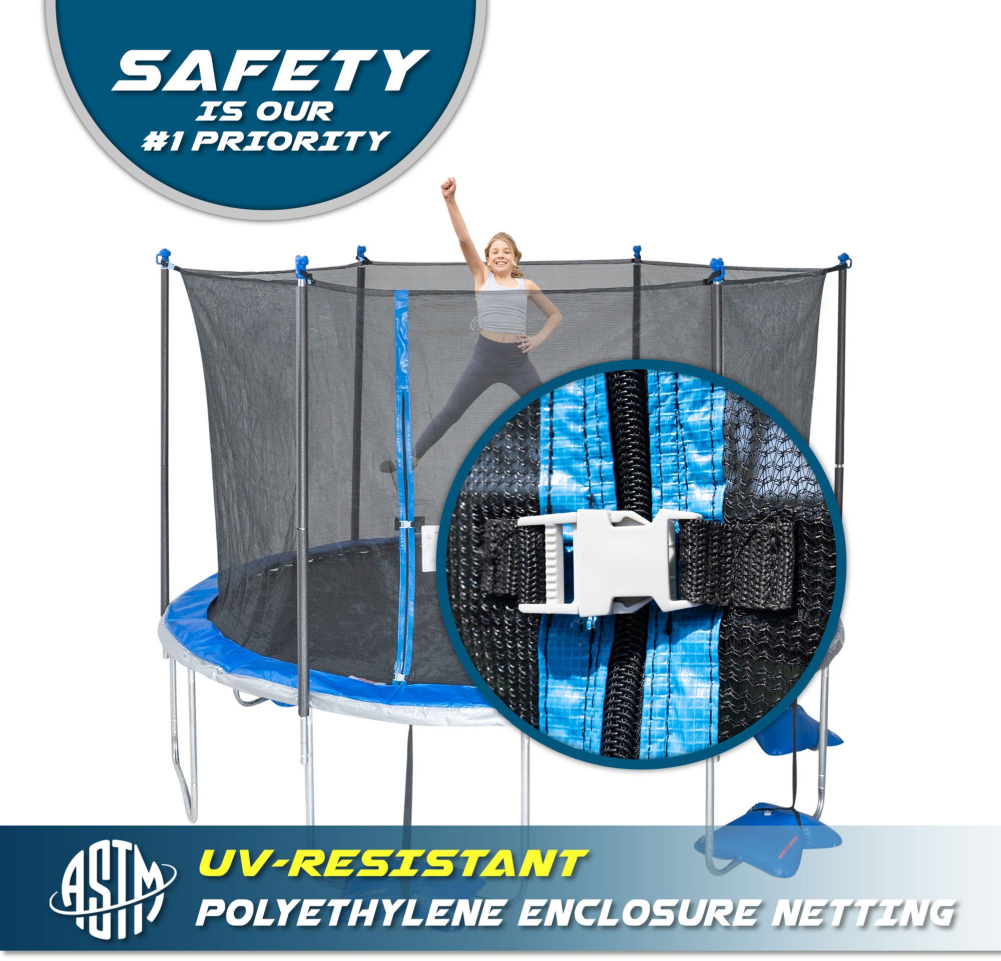 TruJump 12 Foot Trampoline Enclosure and Spin Light product image