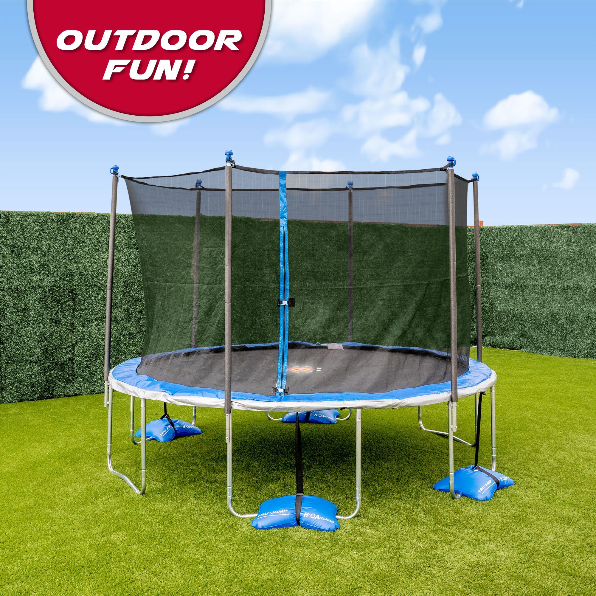 TruJump 12 Foot Trampoline Enclosure and Spin Light | Hamilton Place