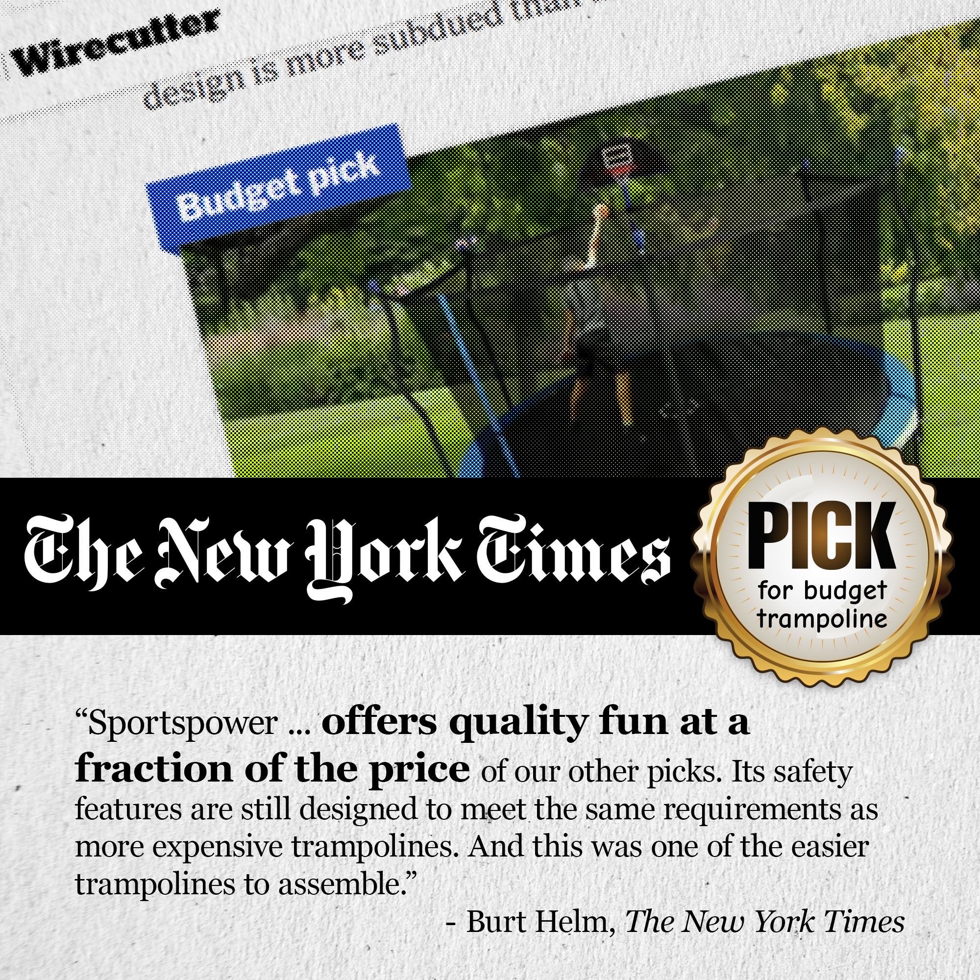 TruJump 15 Foot Trampoline with Net and AirDunk product image