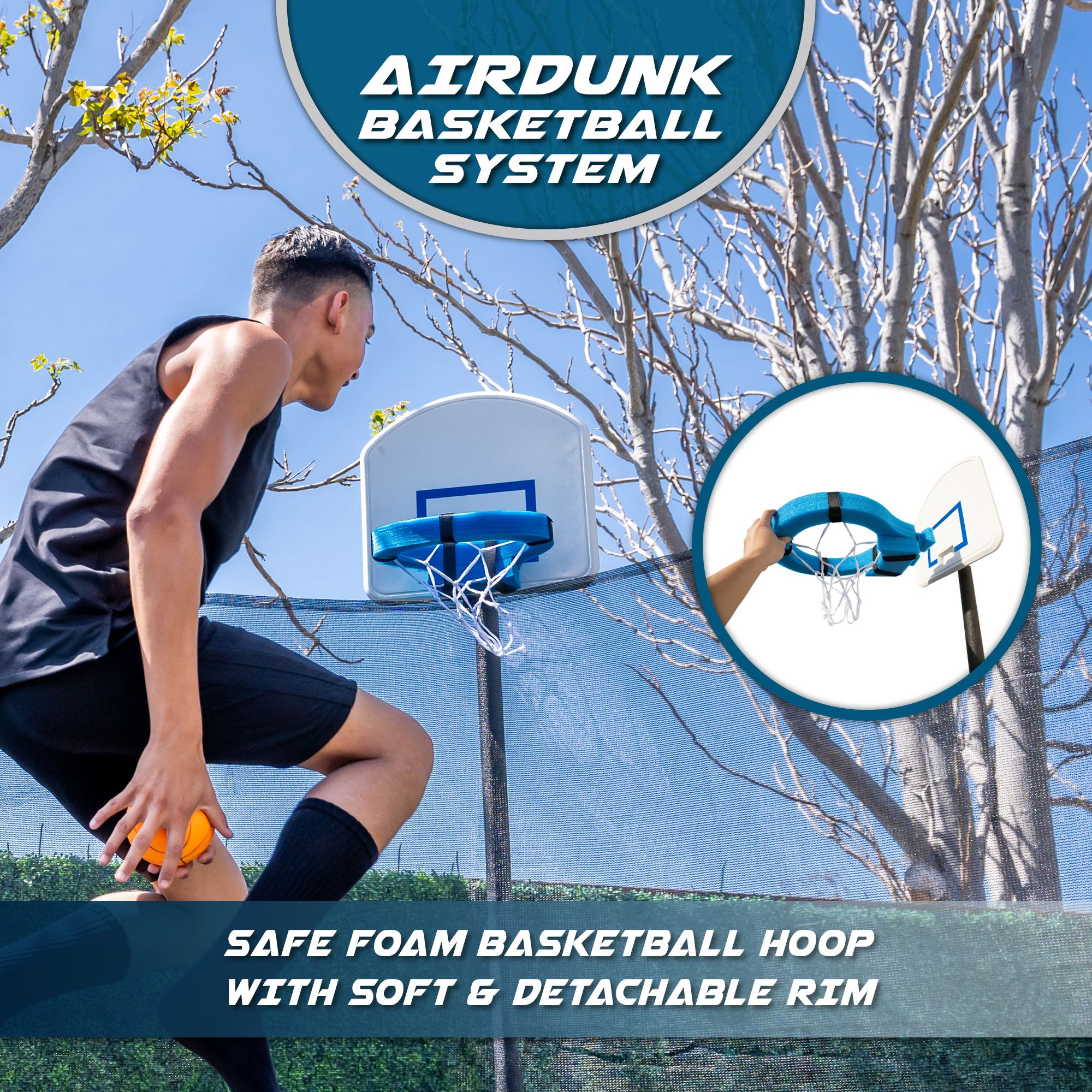 TruJump 15 Foot Trampoline with Net and AirDunk product image