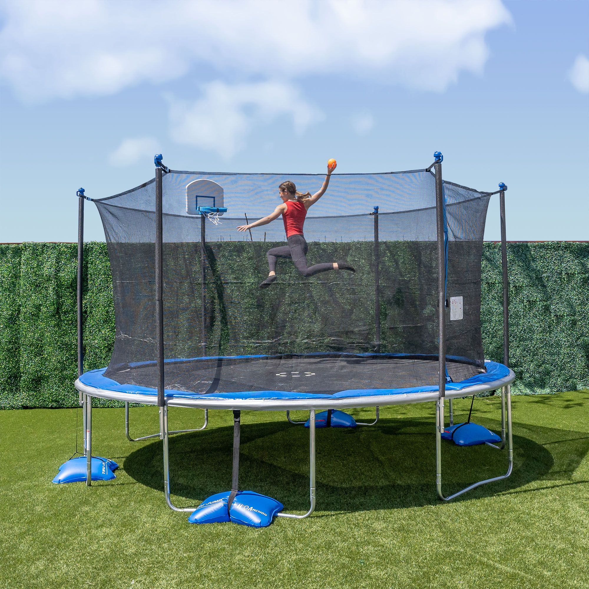 TruJump 15 Foot Trampoline with Net and AirDunk product image