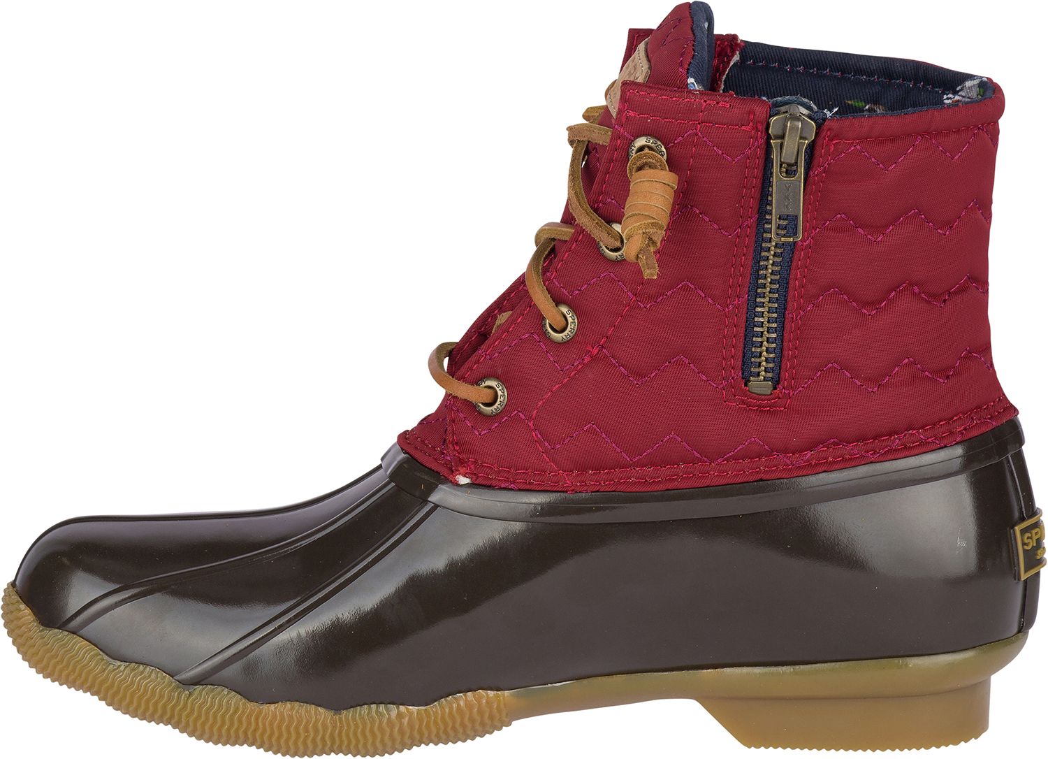 red sperry duck boots