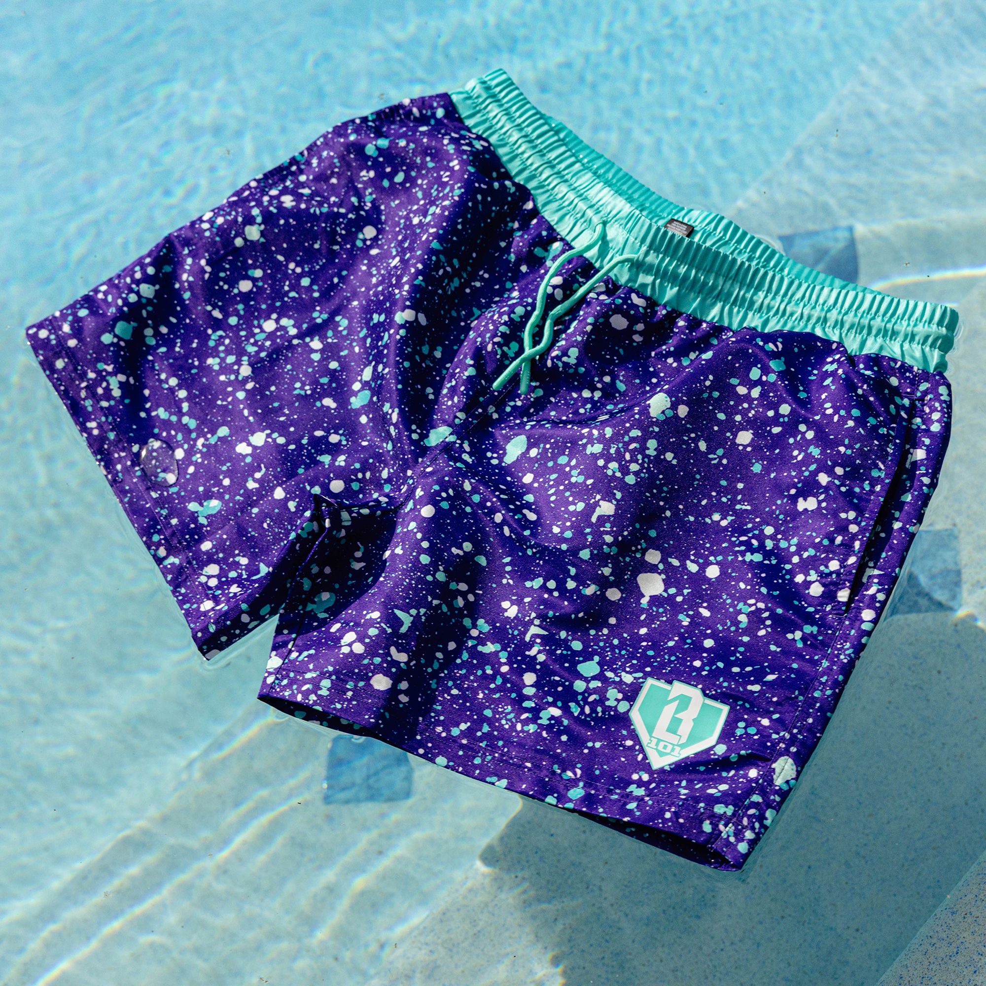 Baseball Lifestyle 101 Boys' Splatter Swim Trunks product image