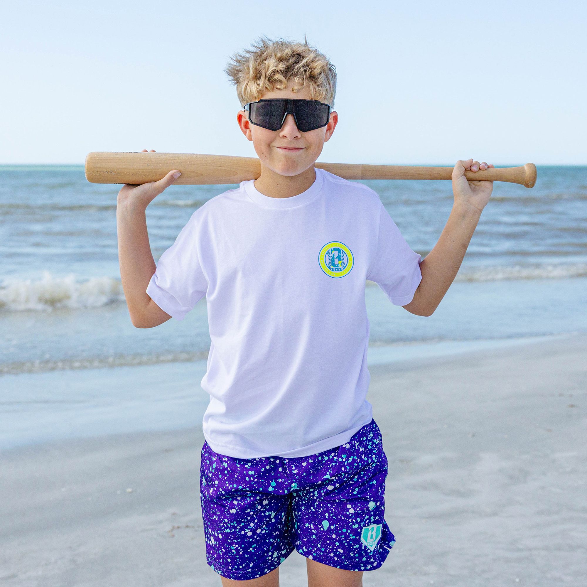 Baseball Lifestyle 101 Boys' Splatter Swim Trunks product image