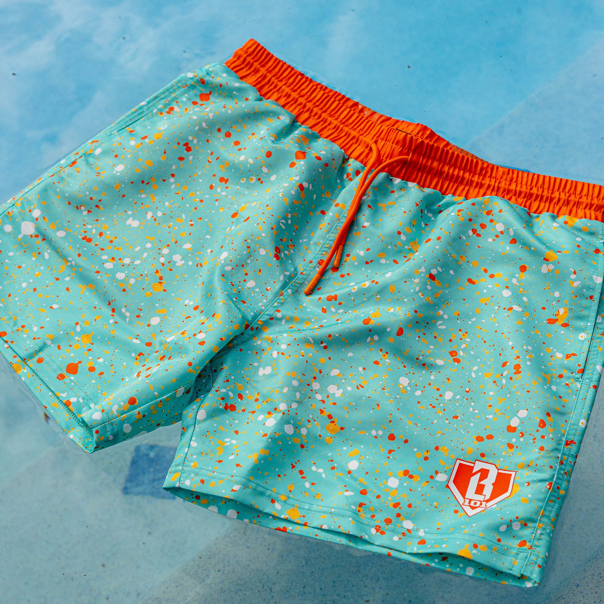 Baseball Lifestyle 101 Boys' Splatter Swim Trunks product image