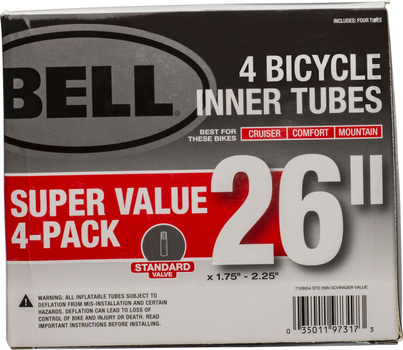 Bell Standard Bicycle Inner Tube 26 in. x 1.75 2.25 in. Dick s Sporting Goods