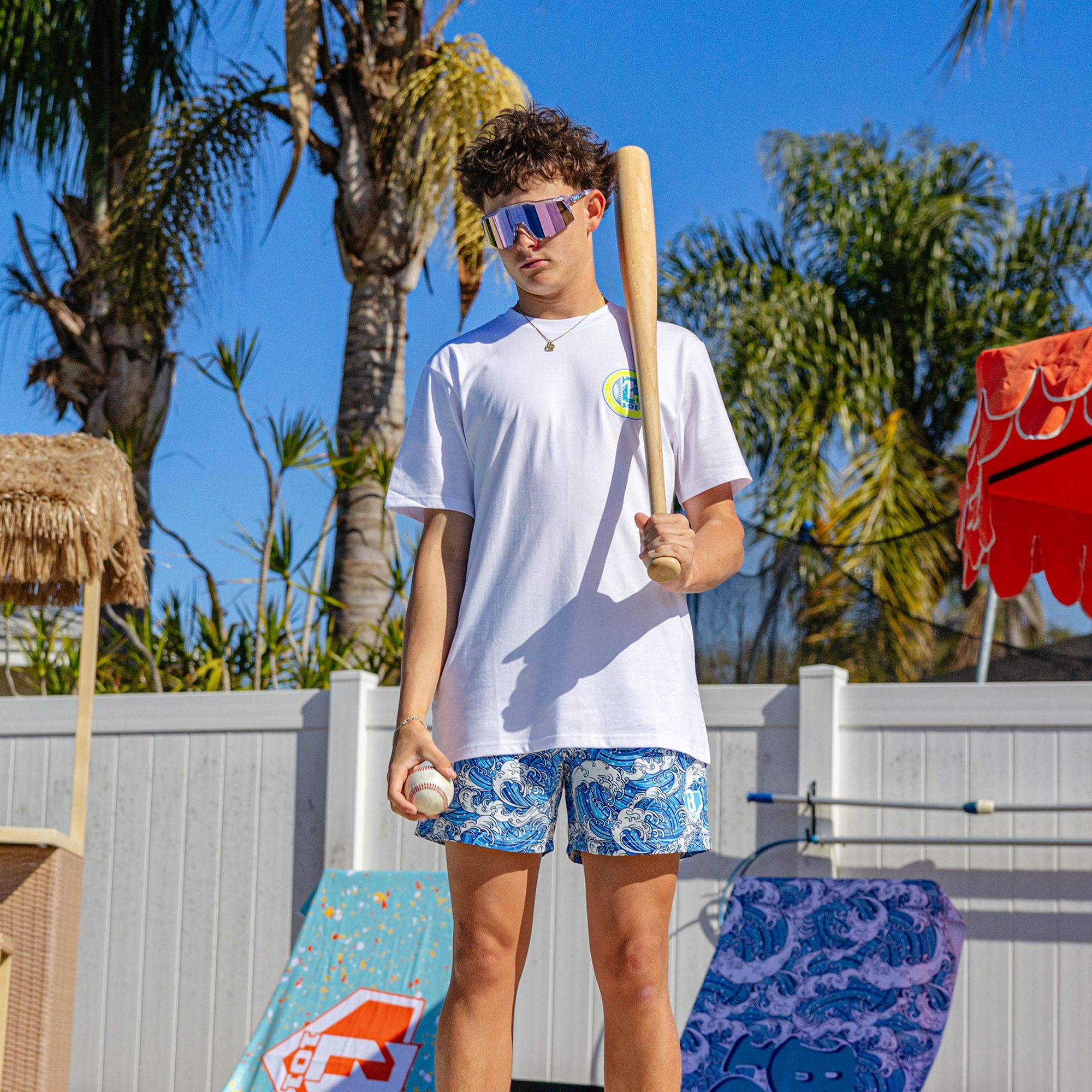 Baseball Lifestyle 101 Boys' Wave Swim Trunks product image