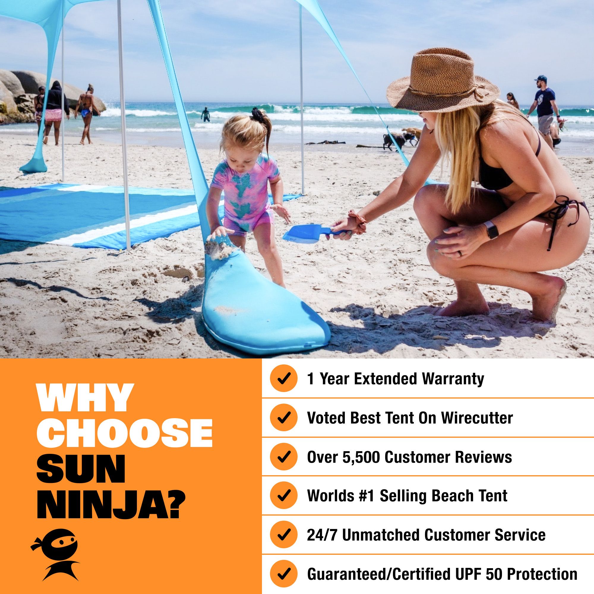 Sun Ninja 4-Person Beach Tent product image
