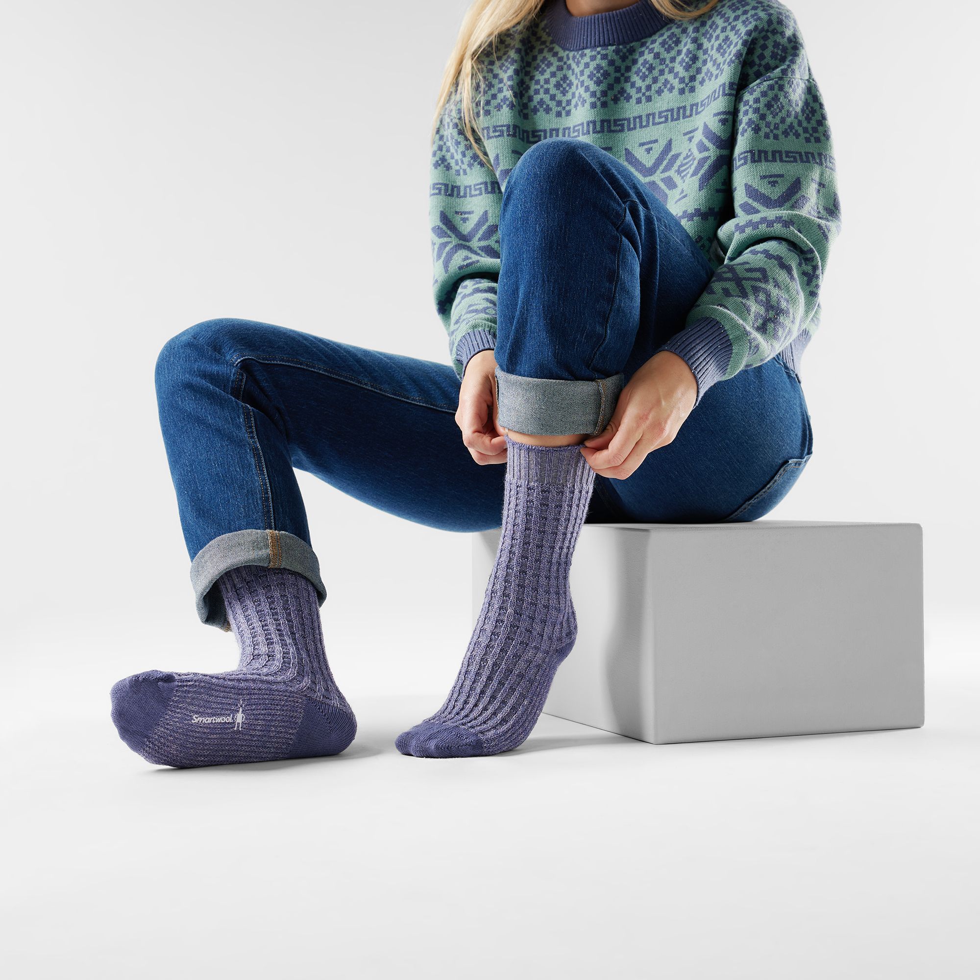 Smartwool Everyday Cozy Waffle Press Crew Socks product image