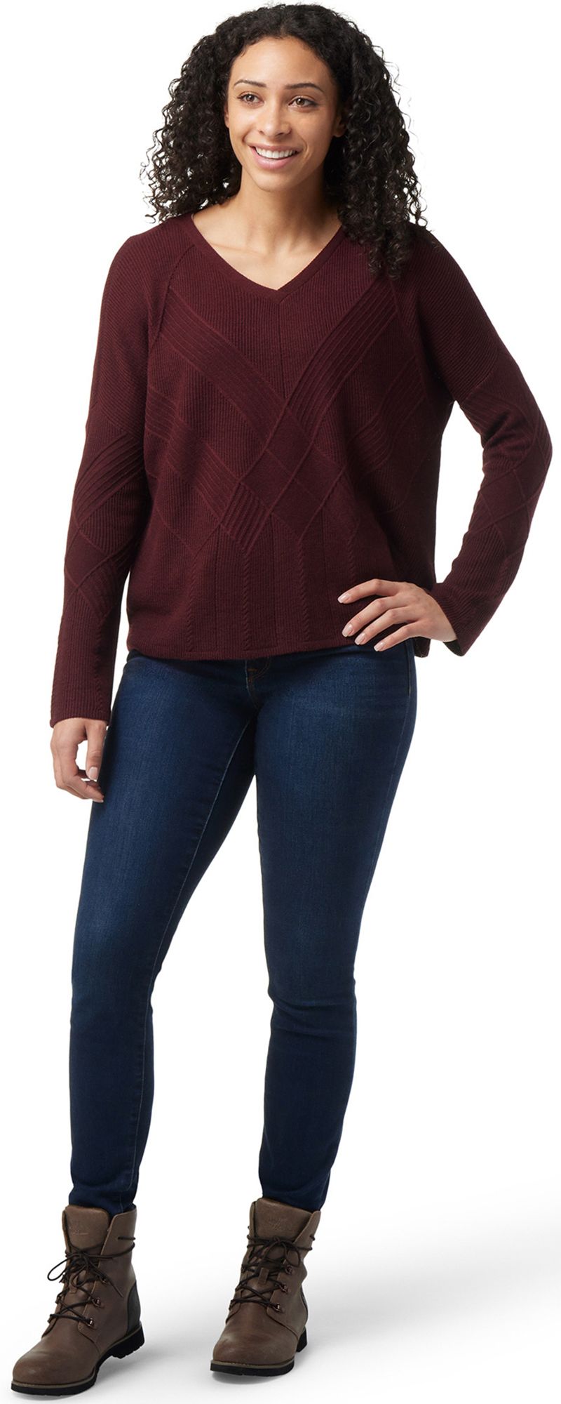 Smartwool Women's Shadow Pine Cable V-Neck Sweater