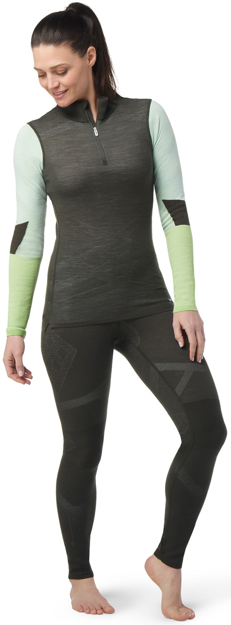 Smartwool Women's Intraknit Thermal Merino Colorblock ¼ Zip Baselayer Top product image