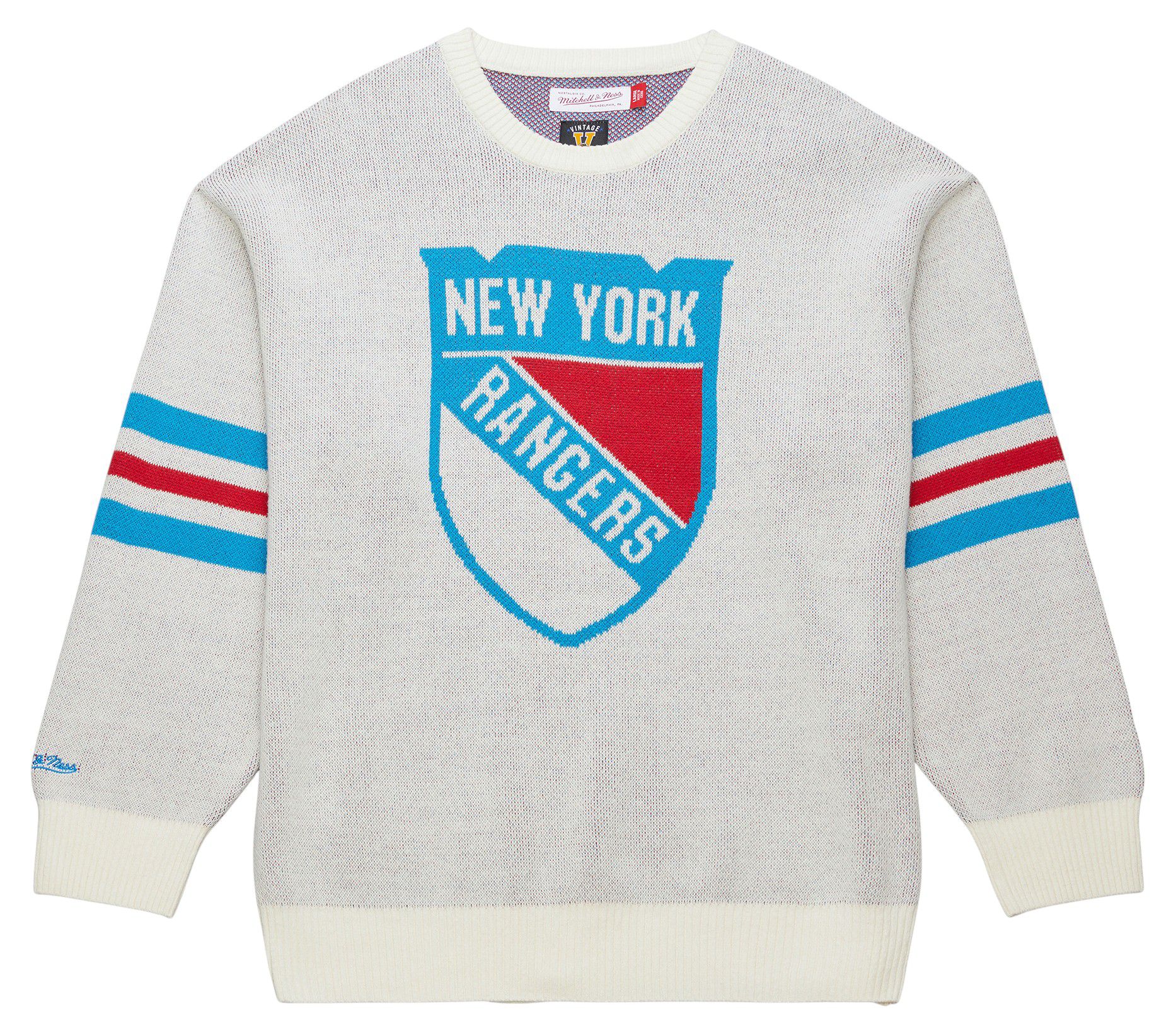 Mitchell & Ness Men's New York Rangers Centennial Retro Helmet Sweater product image