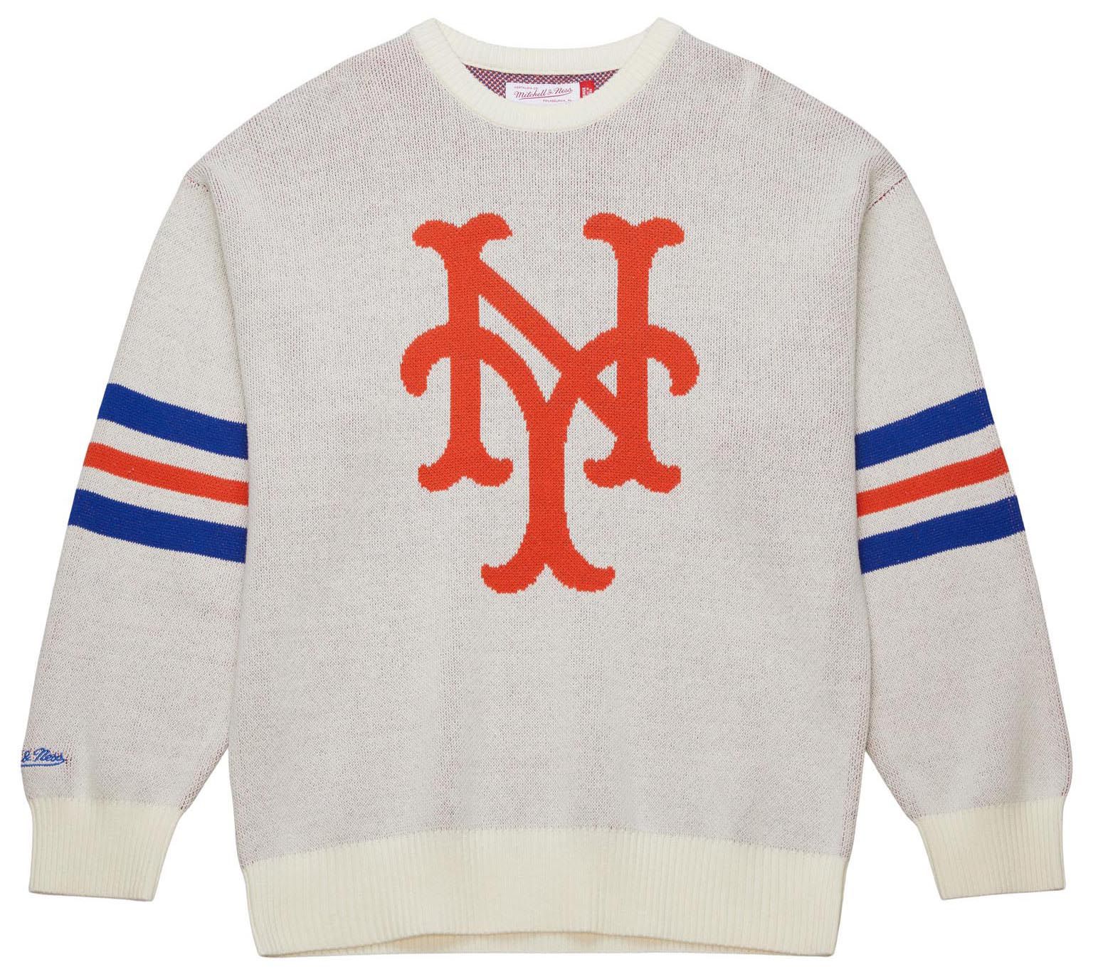 Mitchell & Ness Men's New York Mets Cream Retro Logo Sweater product image