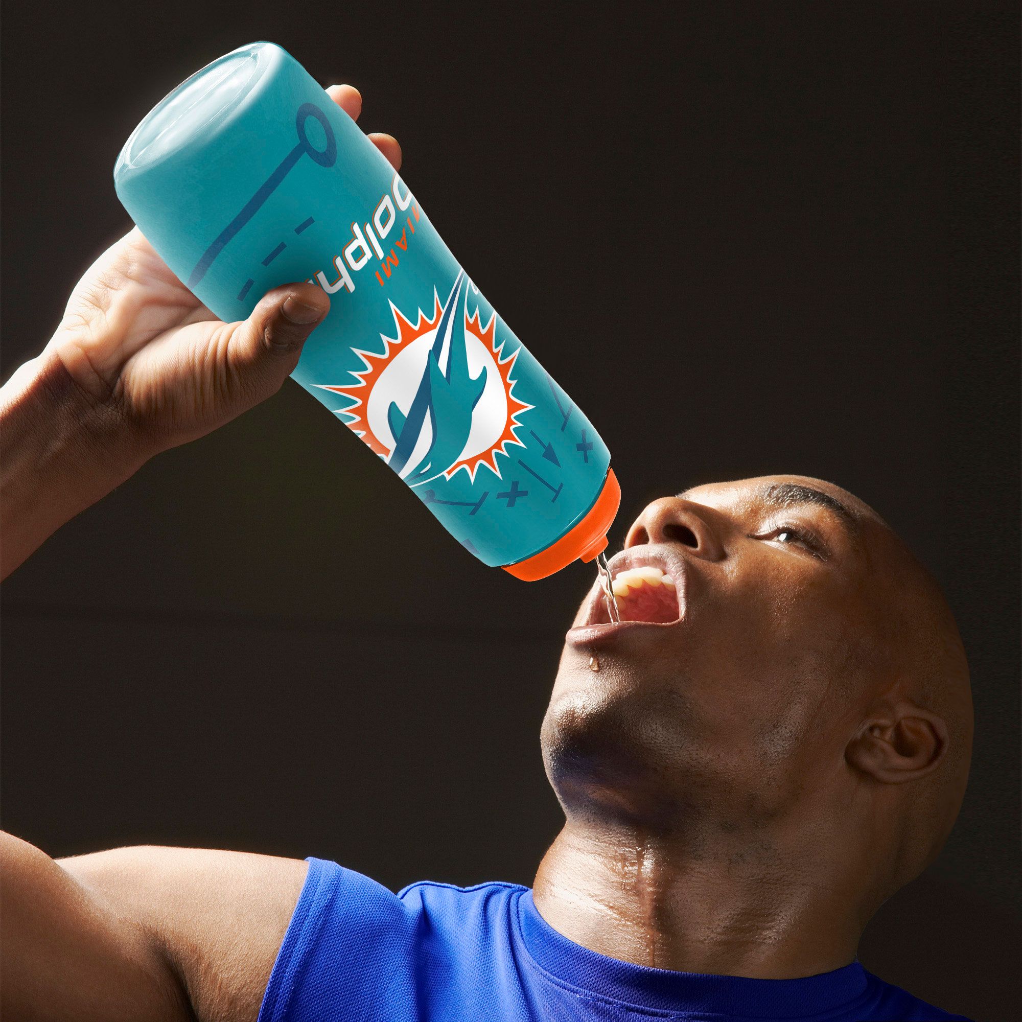 Party Animal Miami Dolphins Squeezy Water Bottle product image
