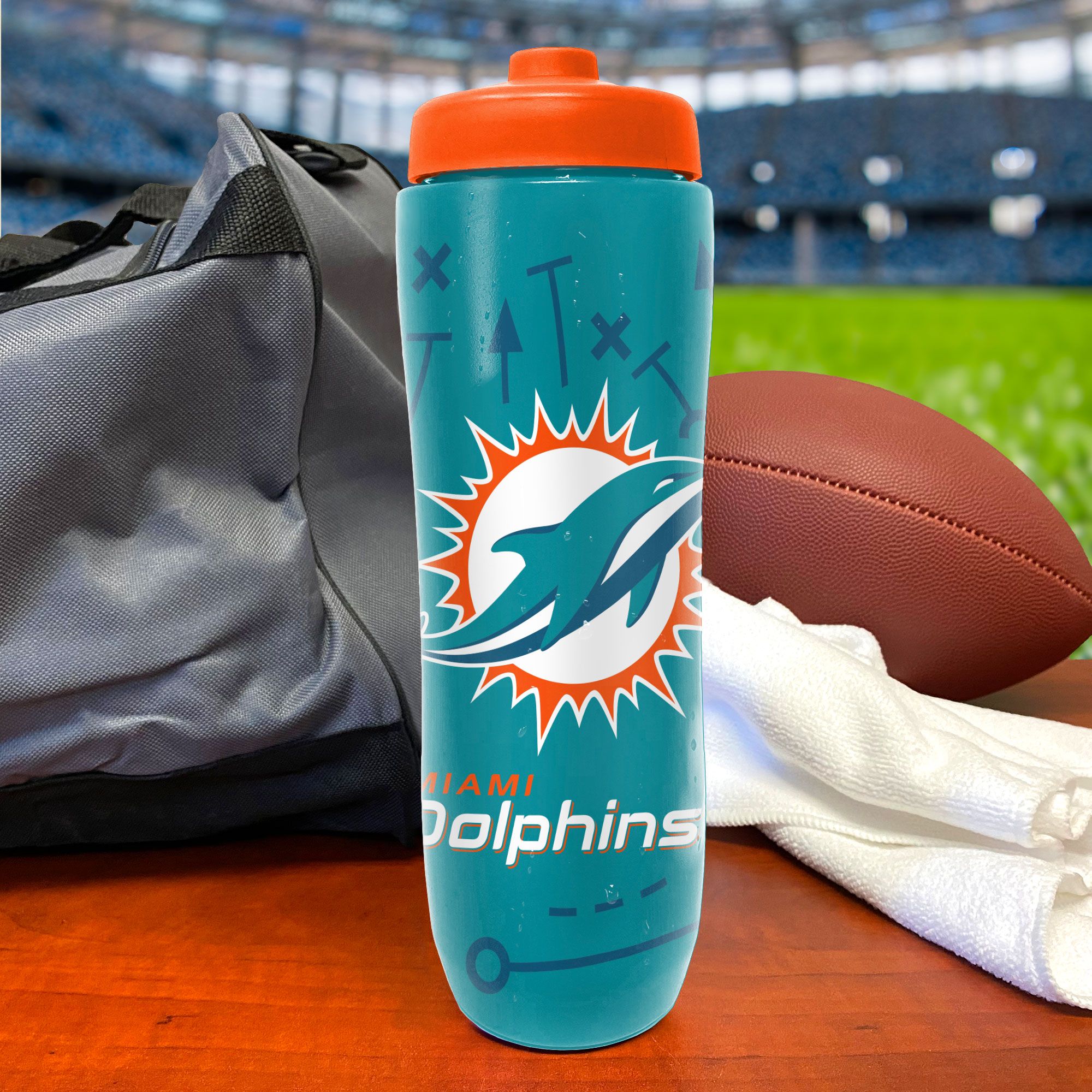 Party Animal Miami Dolphins Squeezy Water Bottle product image