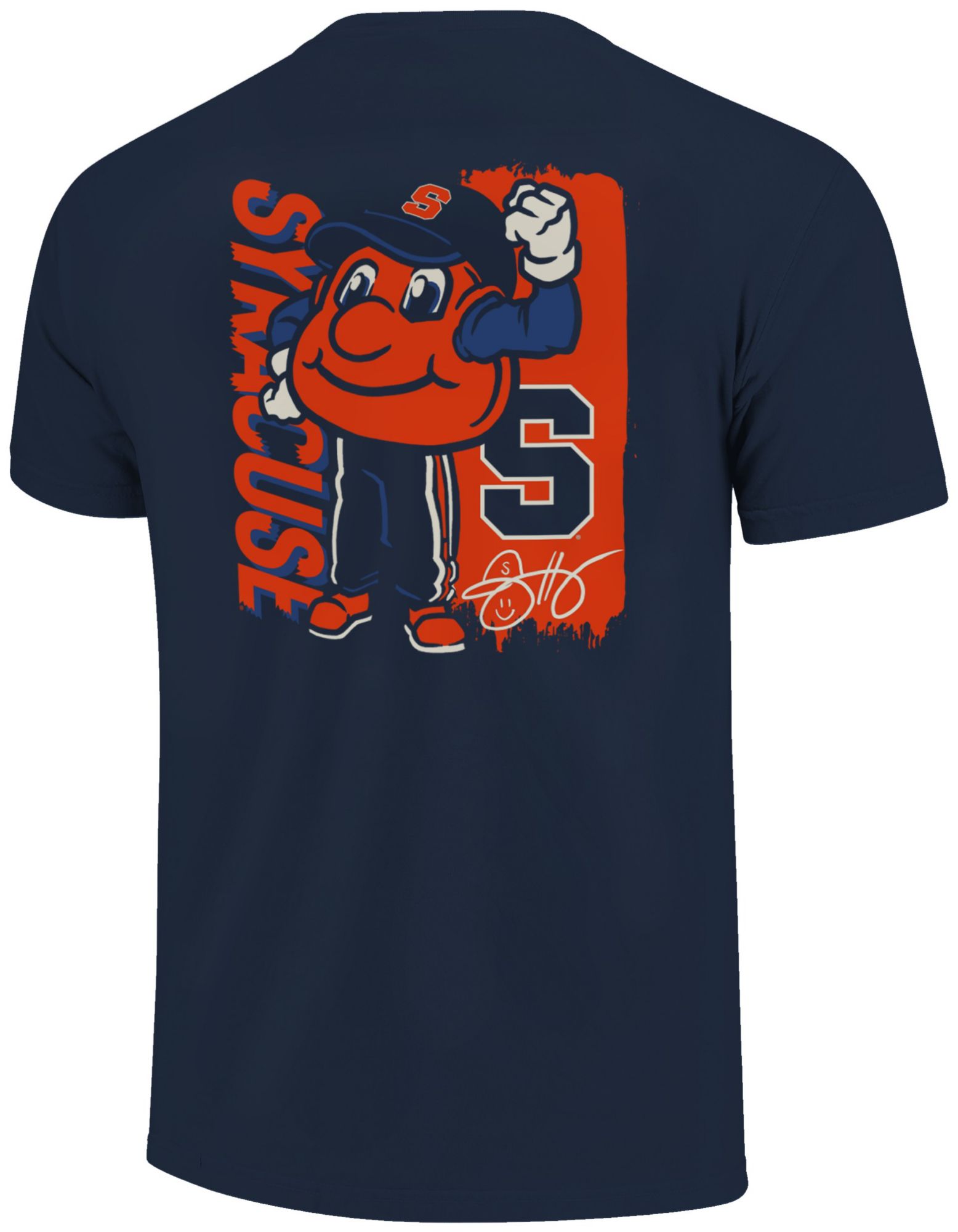 Image One Men's Syracuse Orange Navy Mascot Poster Pose Short Sleeve T-Shirt product image