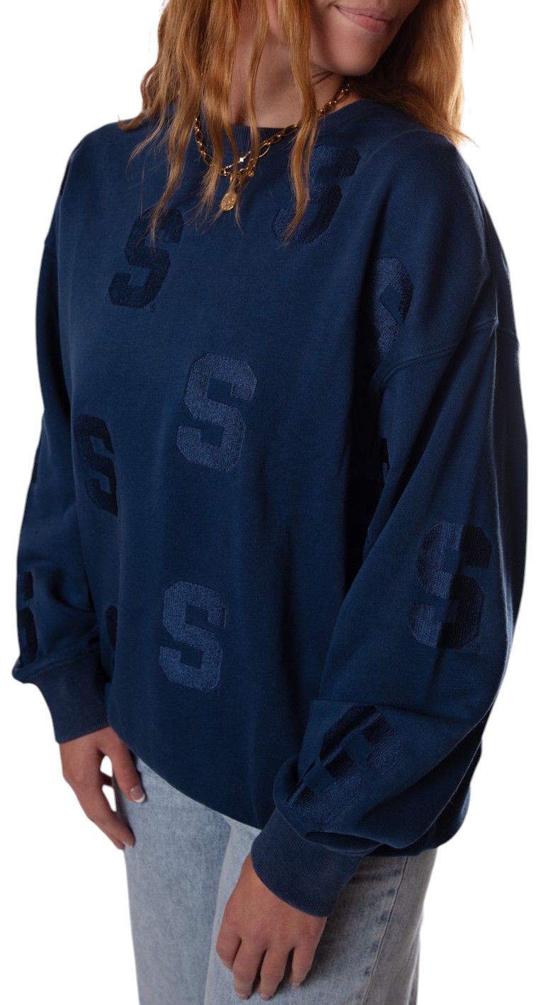 Gameday Social Women's Syracuse Orange Navy Lantern Crew Pullover Sweatshirt product image