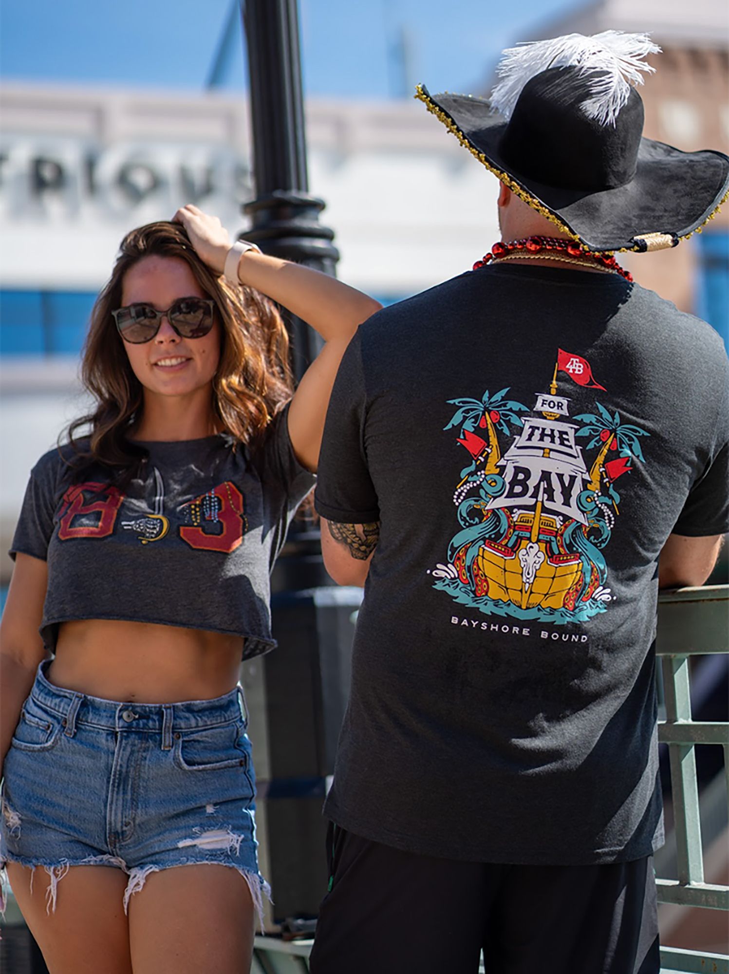 For the Bay Clothing Co. Adult Black Bayshore Ship T-Shirt product image