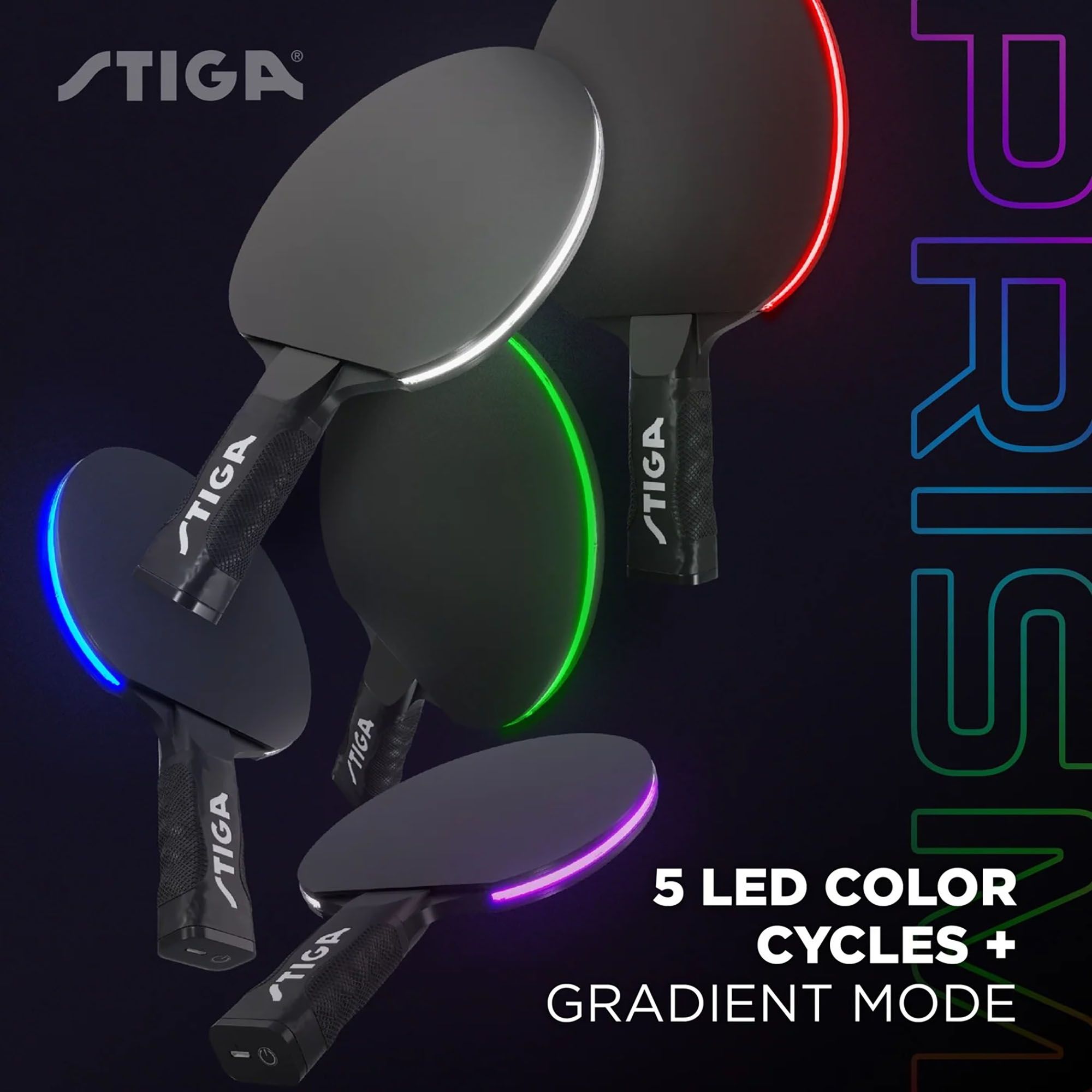 STIGA Prism LED Color Changing Table Tennis Paddle Set product image