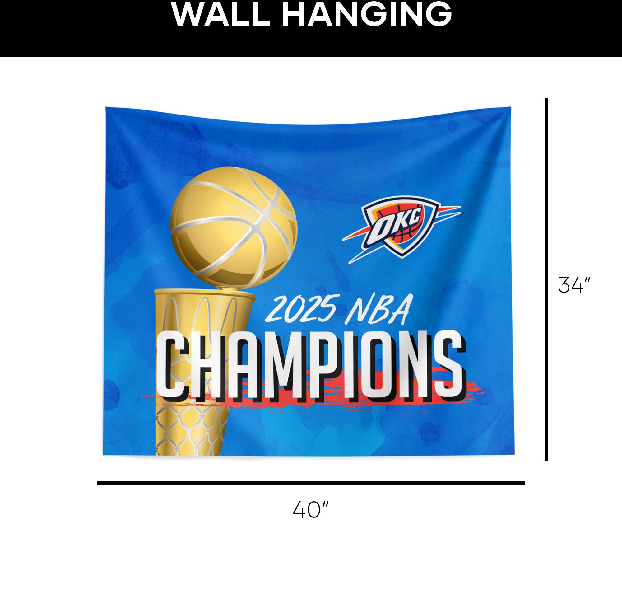 TheNorthwest 2025 NBA Champions Oklahoma City Thunder Wall Hanging product image