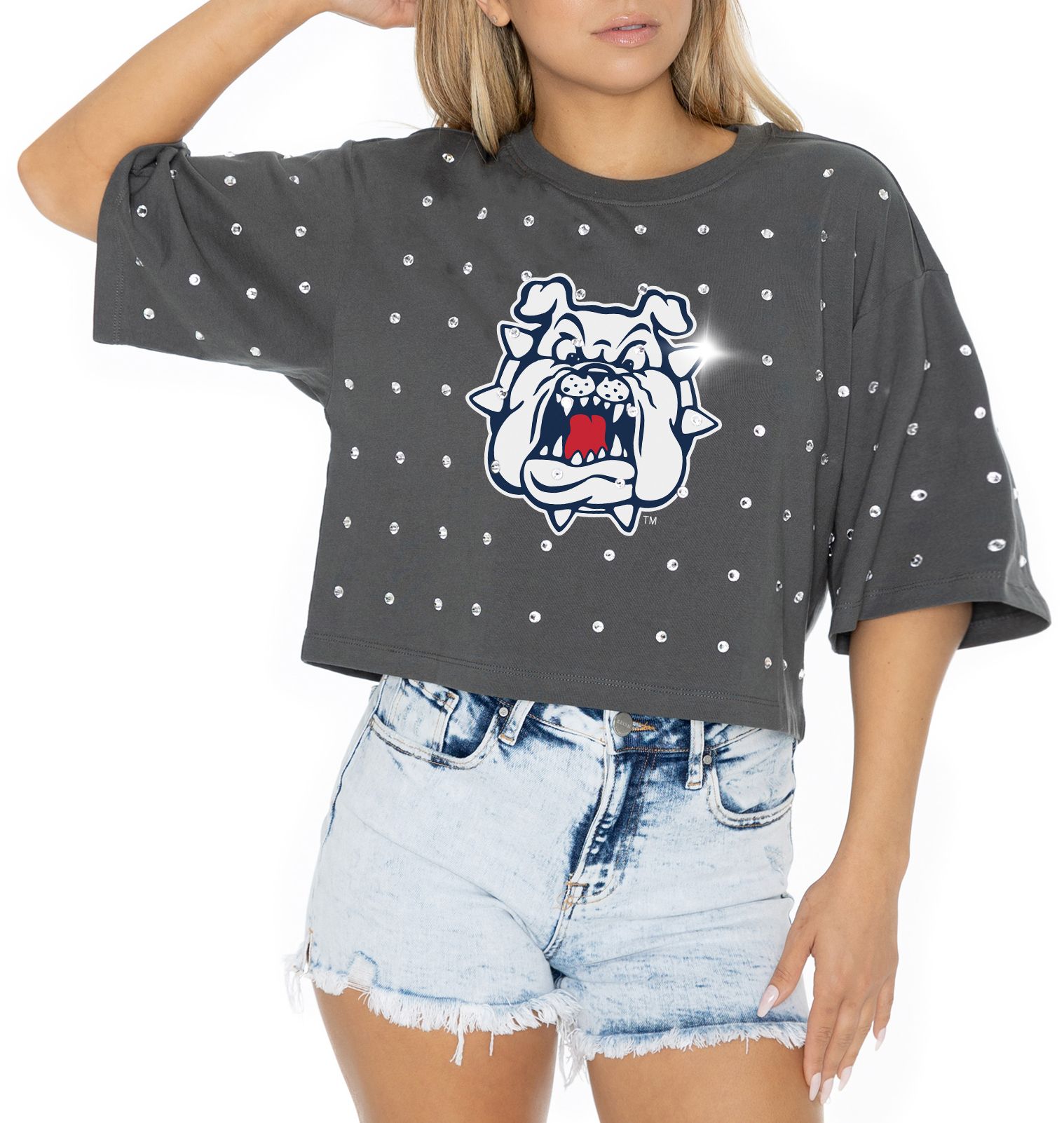 Gameday Couture Women's Fresno State Bulldogs Grey Just In Time T-Shirt product image
