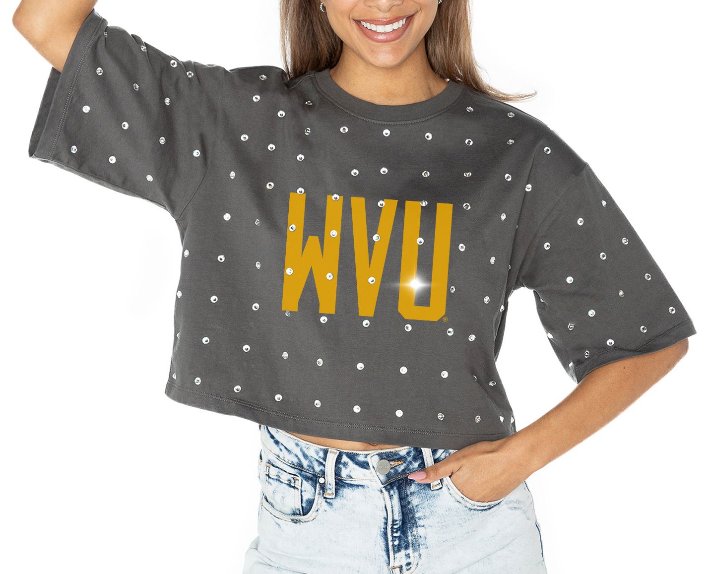 Gameday Couture Women's West Virginia Mountaineers Grey Just In Time T-Shirt product image