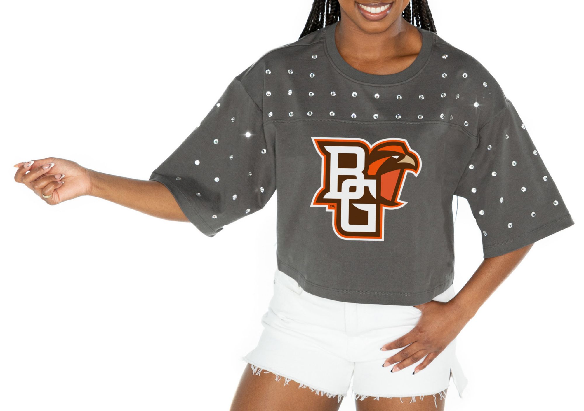 Gameday Couture Women's Bowling Green Falcons Grey Rhinestone T-Shirt product image