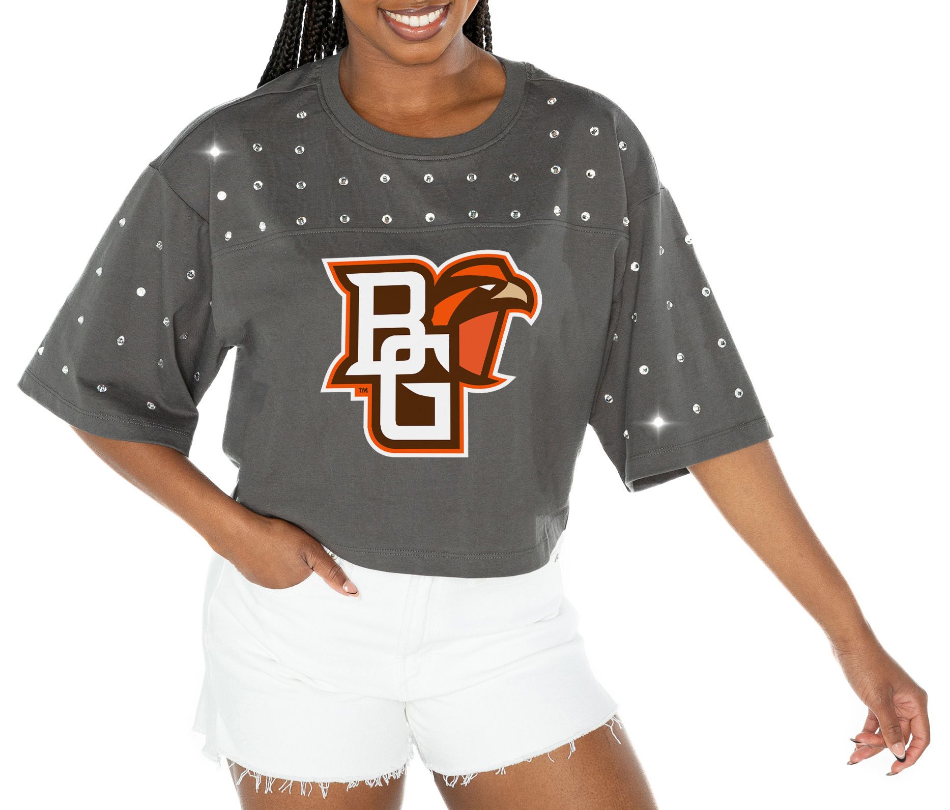 Gameday Couture Women's Bowling Green Falcons Grey Rhinestone T-Shirt product image