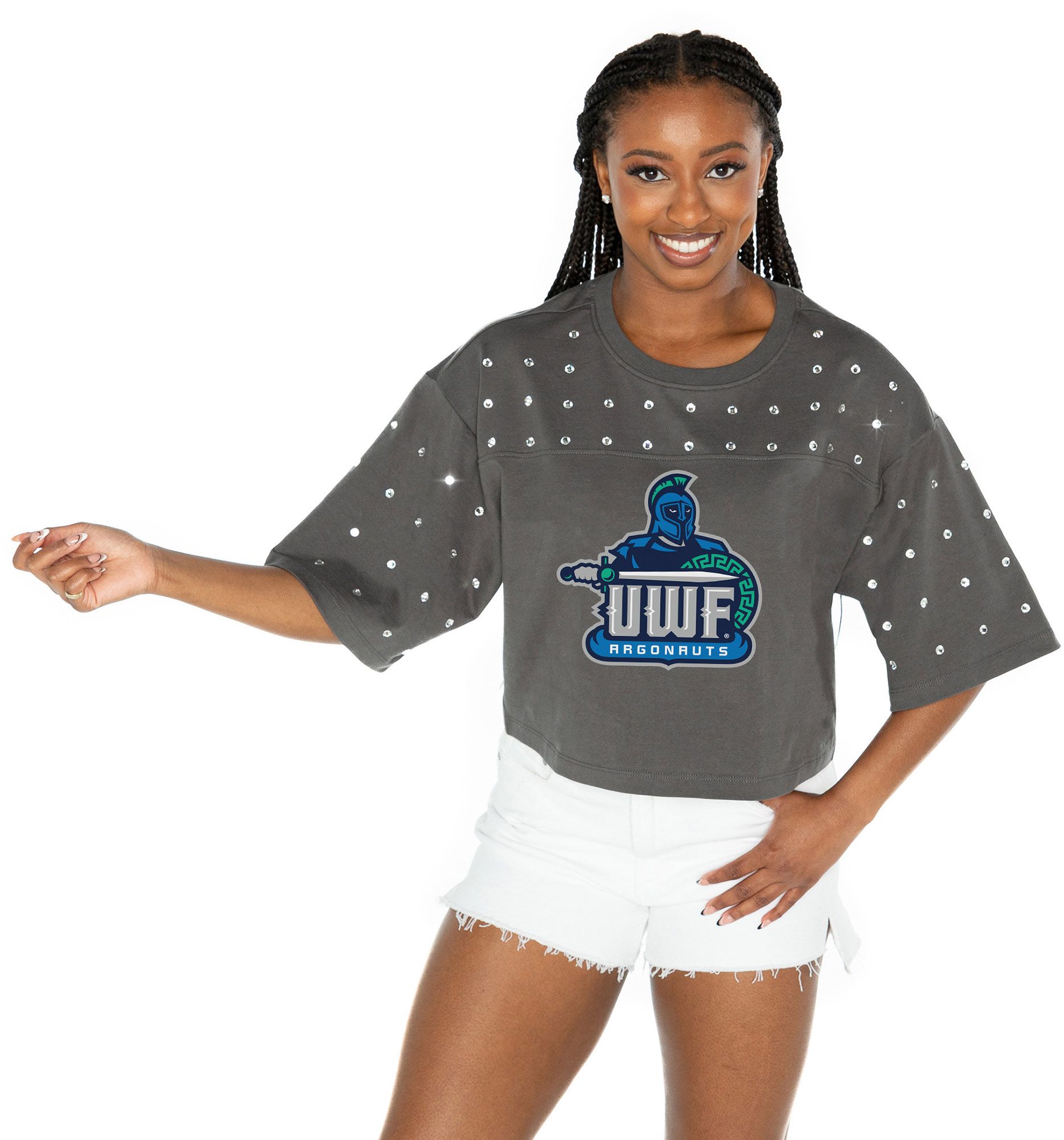 Gameday Couture Women's West Florida Argonauts Grey Rhinestone T-Shirt product image