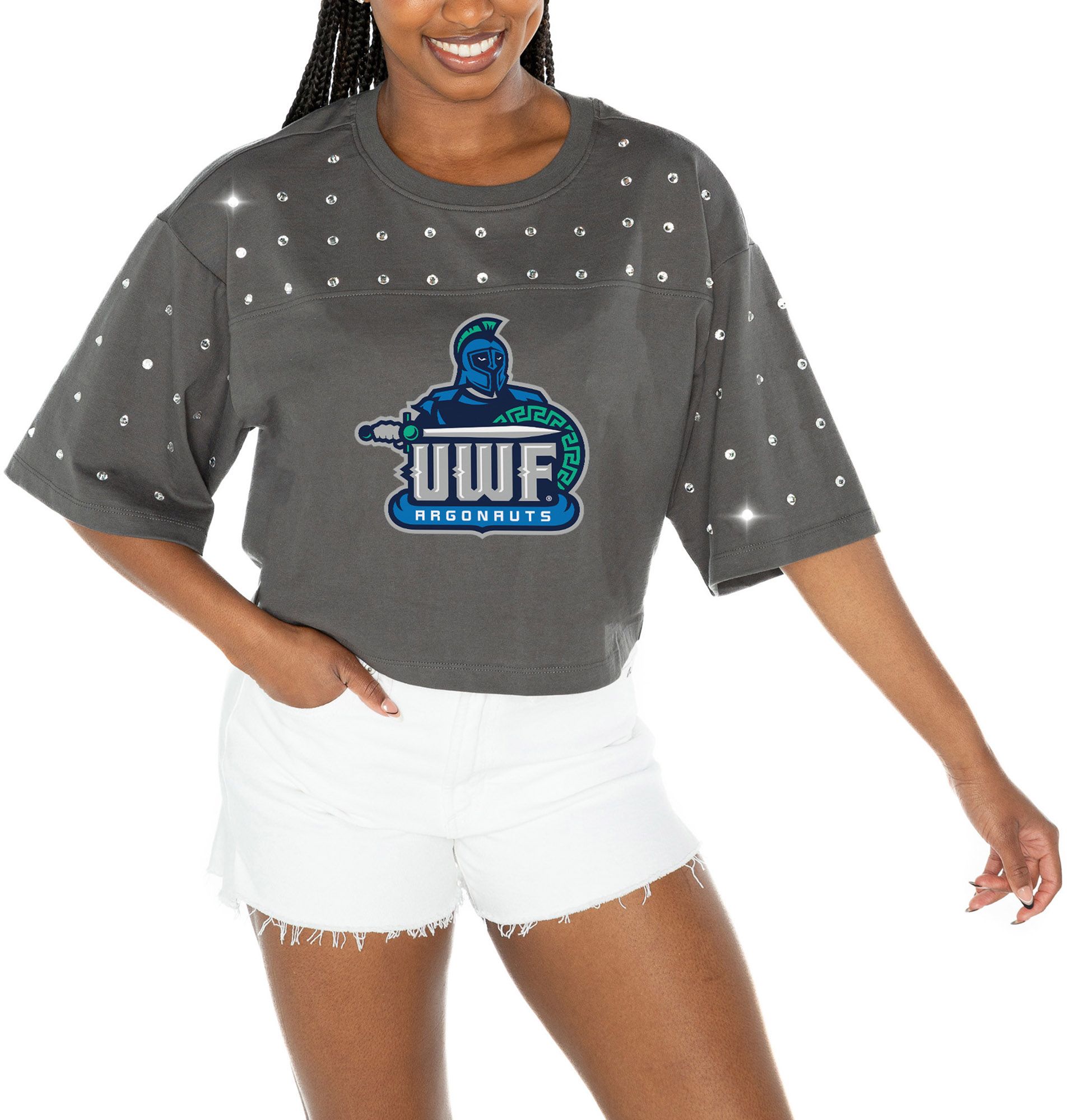 Gameday Couture Women's West Florida Argonauts Grey Rhinestone T-Shirt product image