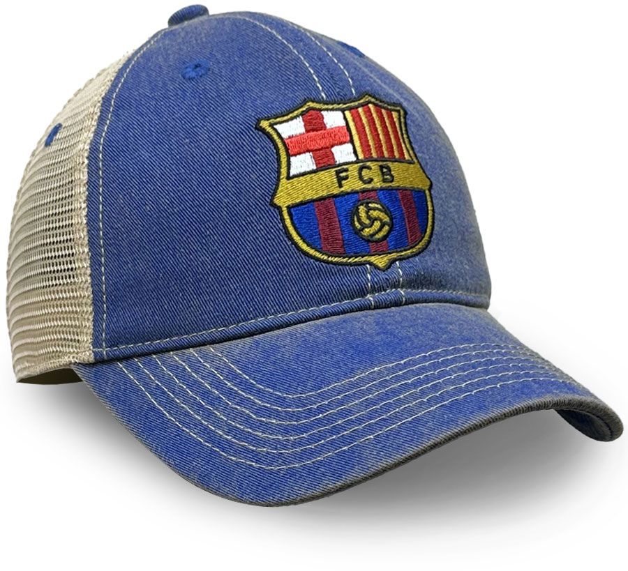 1863 FC Adult FC Barcelona Logo Wash Blue Trucker Hat product image