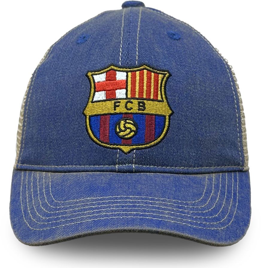 1863 FC Adult FC Barcelona Logo Wash Blue Trucker Hat product image