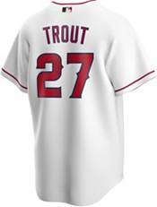 Nike Men's Replica Los Angeles Angels Mike Trout #27 White Cool Base Jersey product image
