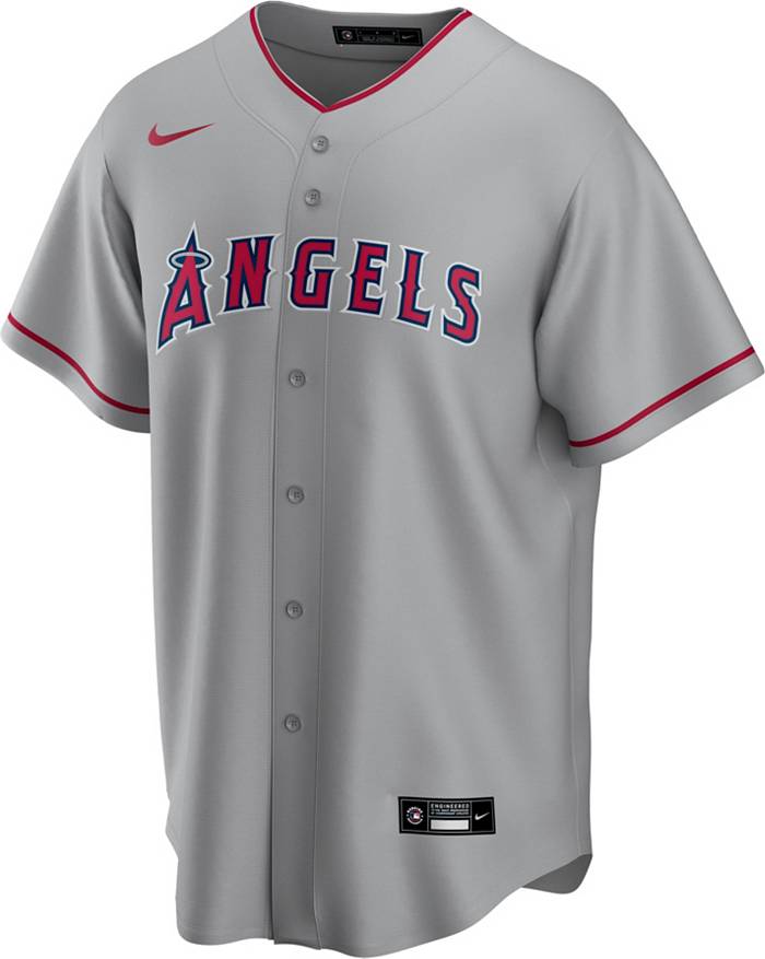 Nike Men's Replica Los Angeles Angels Mike Trout #27 Grey Cool