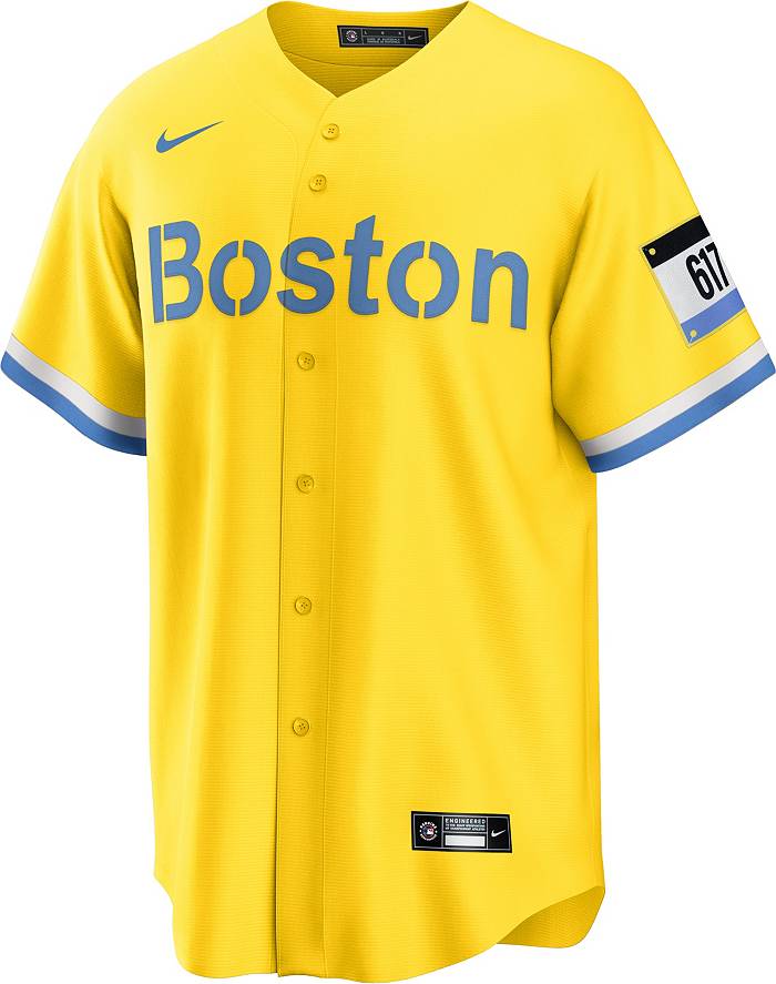 Nike Youth Boston Red Sox City Connect Trevor Story #10 Yellow