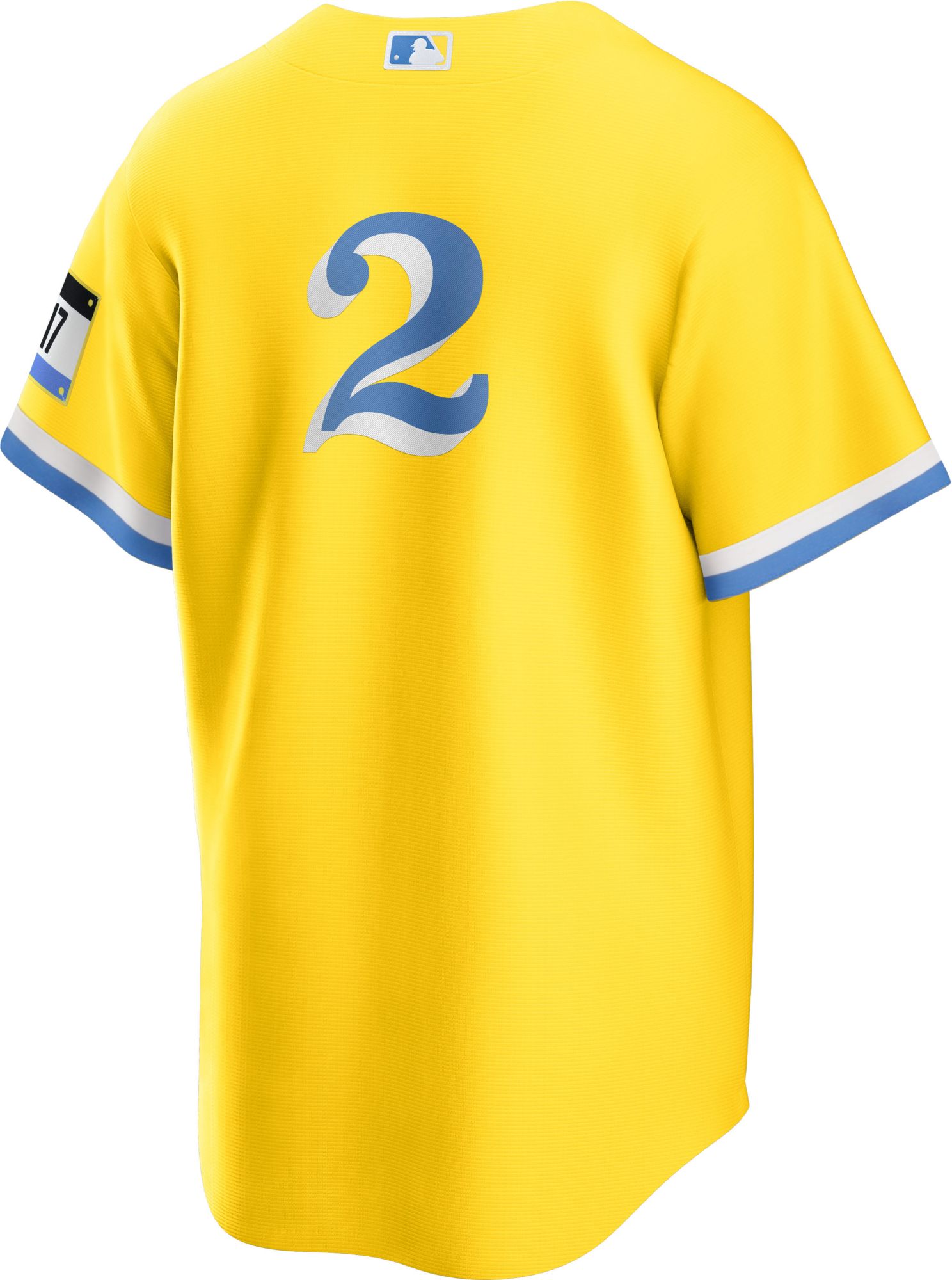 Nike Men's Boston Red Sox Xander Bogaerts #2 Gold 2021 City Connect Replica Jersey product image