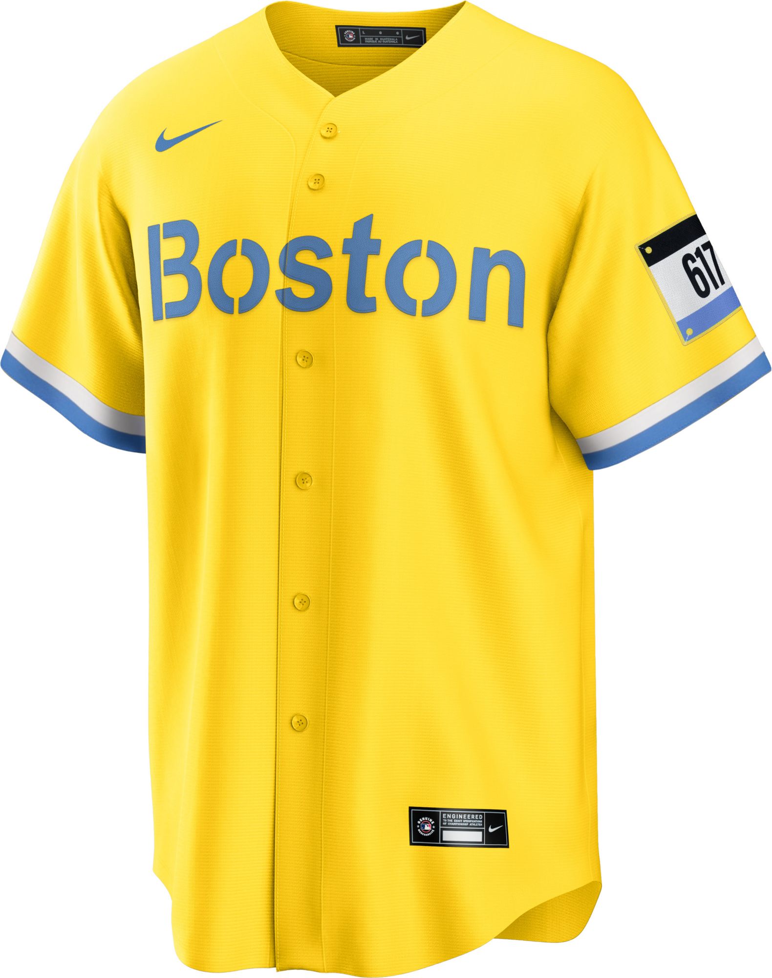 Nike Men's Boston Red Sox Gold 2021 City Connect Replica Baseball Jersey