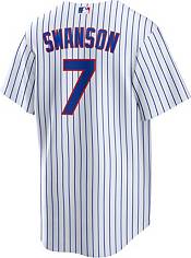 CHICAGO CUBS- DANSBY SWANSON AUTOGRAPH #7 NIKE PINSTRIPE JERSEY JSA AI81993