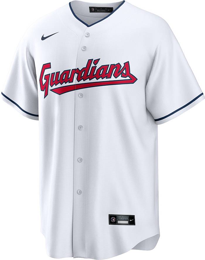 Nike Youth Cleveland Guardians Steven Kwan #38 White Home Cool Base Jersey