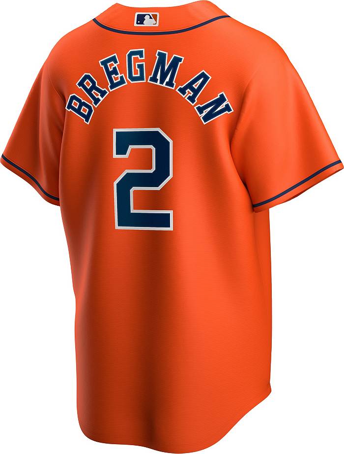 Nike Men's Replica Houston Astros Alex Bregman #2 Orange Cool Base Jersey